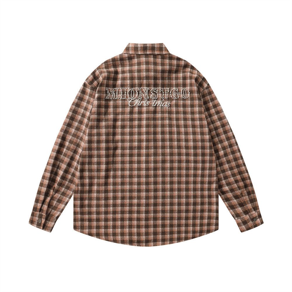 Vintage Men's loose casual retro plaid long-sleeved shirt Size US M / EU 48-50 / 2 - 2 Thumbnail