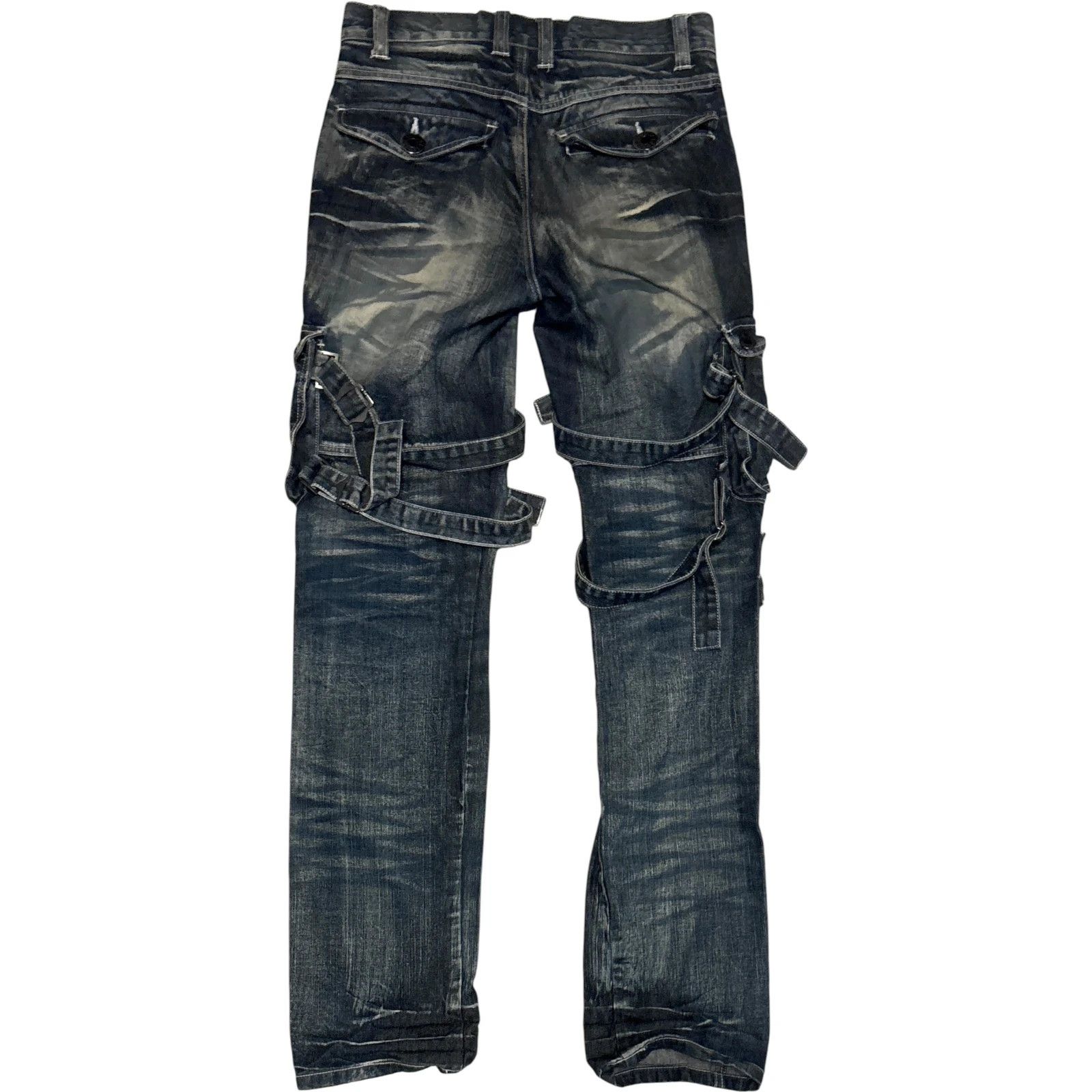 LOWBOX Lowbox blue utility cargo bondage denim jeans Size US 30 / EU 46 - 4 Thumbnail