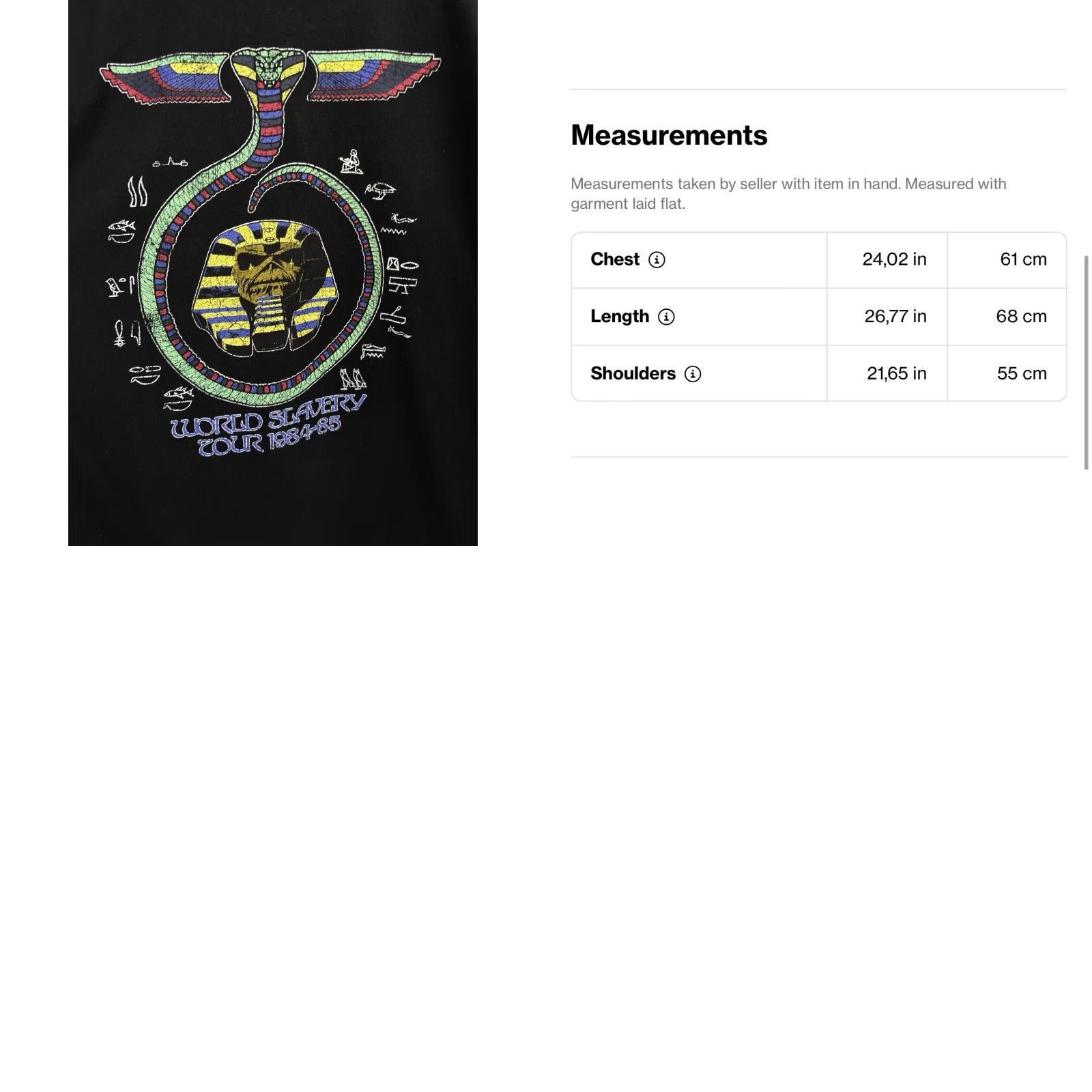 Vintage Iron Maiden World Slavery Tour 1984 85 Reprint 2022 T-Shirt Size L Men Black Shirt Size US L / EU 52-54 / 3 - 8 Thumbnail