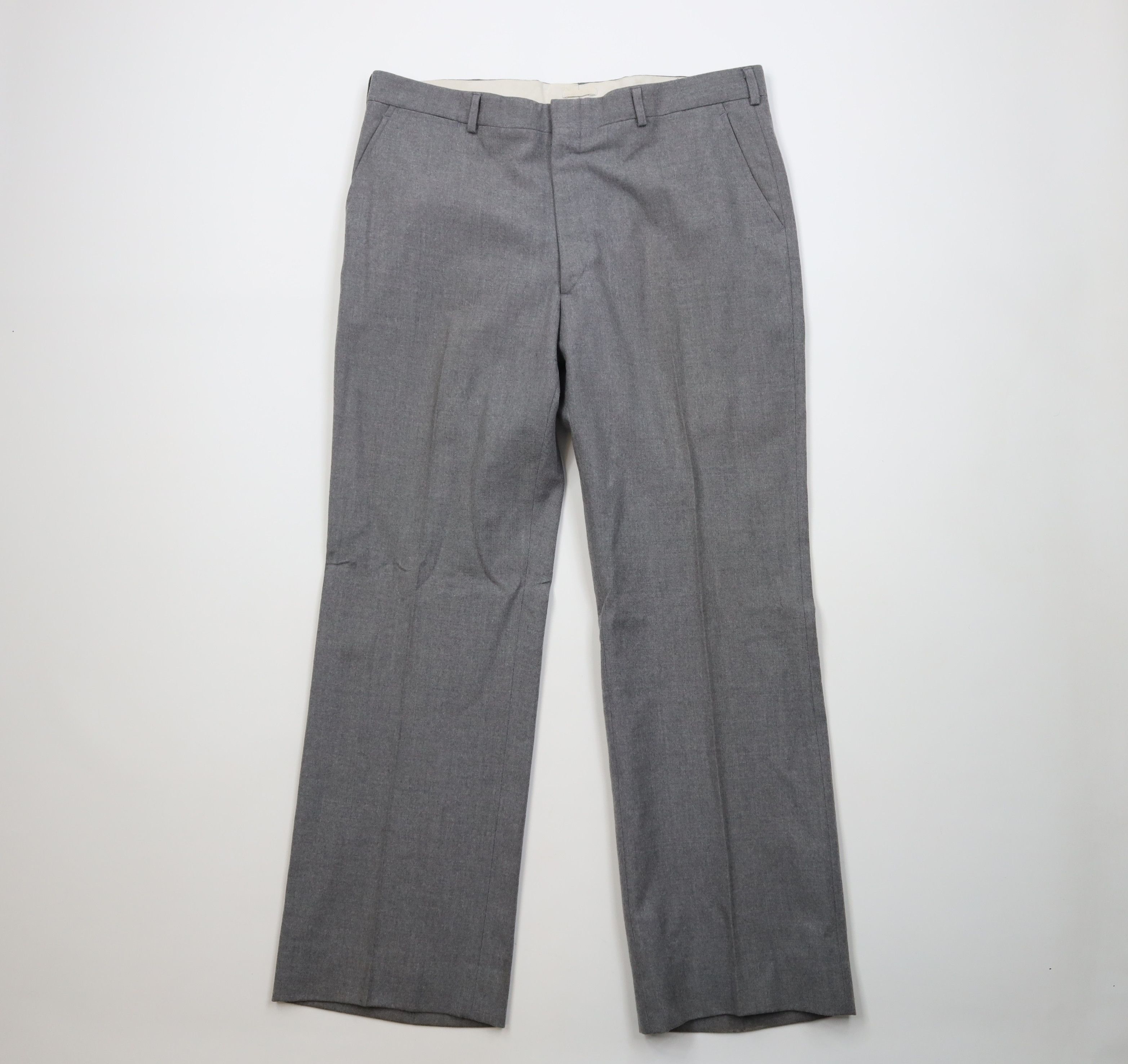 Vintage Vintage 70s Streetwear Wool Wide Leg Chino Pants Gray Size US 38 / EU 54 - 1 Thumbnail
