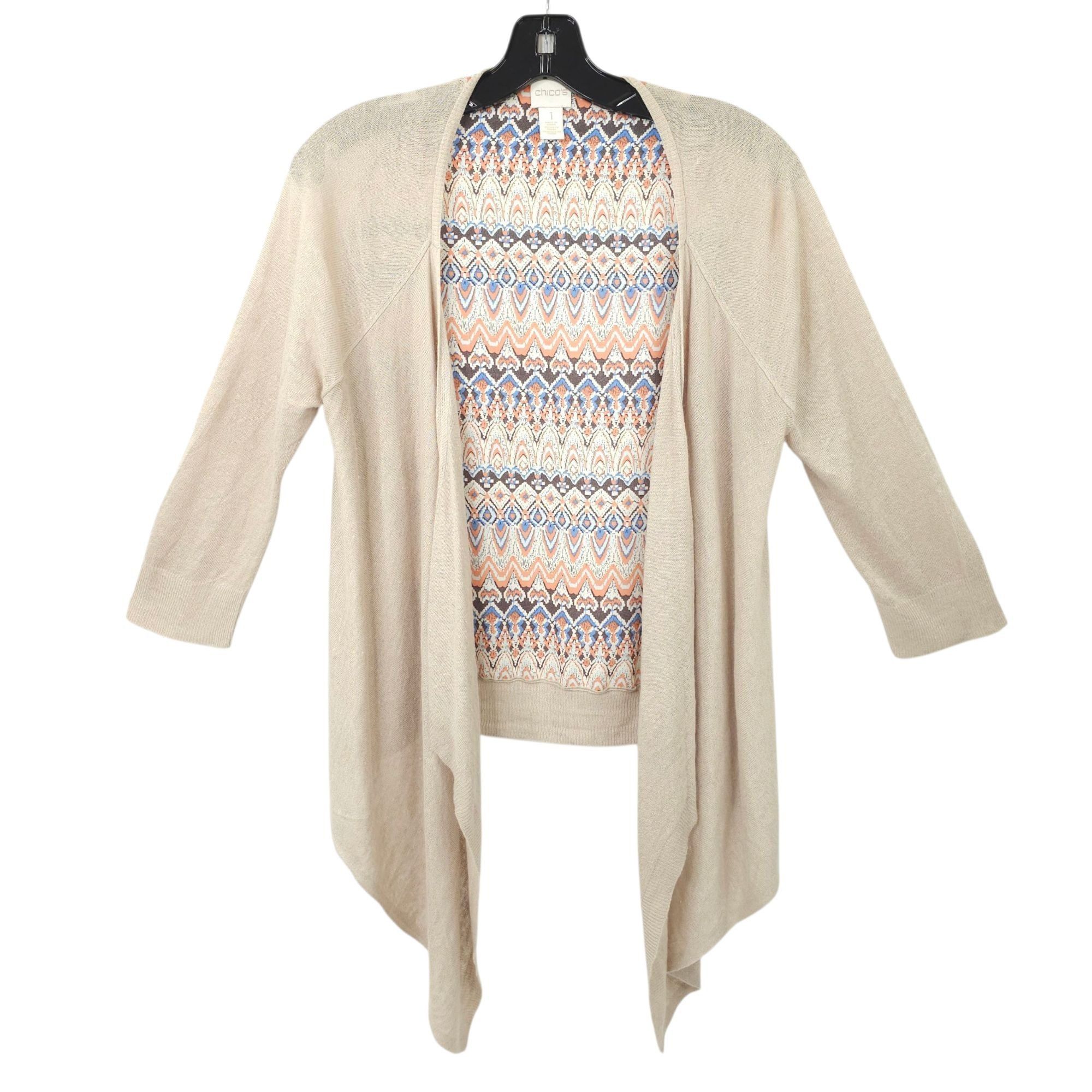 Chicos Chicos Open Front Cardigan Womens Size 1 US M/8 Sweater Tan Size M / US 6-8 / IT 42-44 - 1 Thumbnail