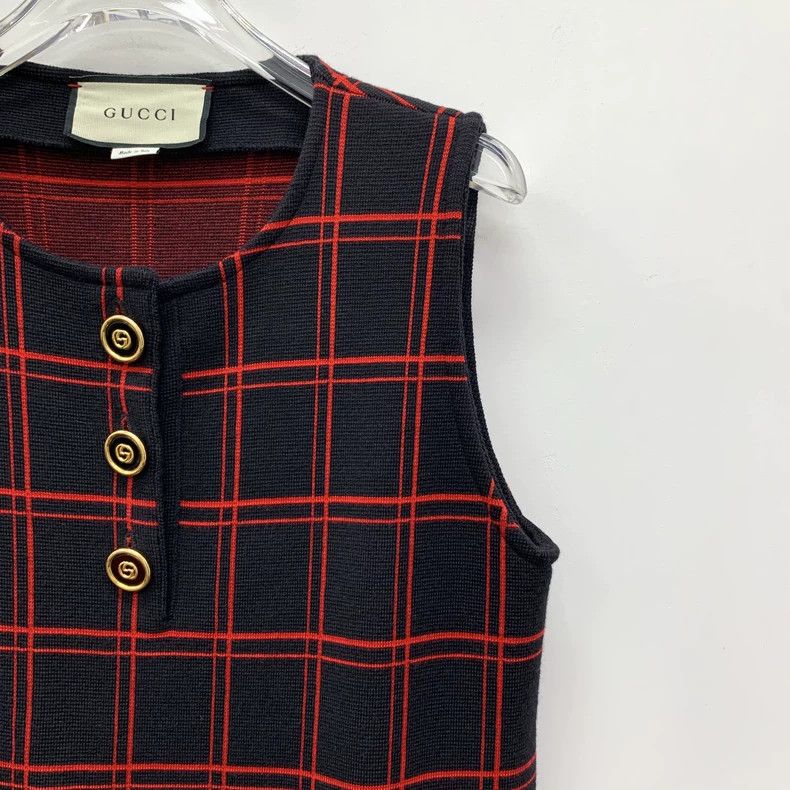 Gucci Gucci Color-blocked pocket horse buckle plaid wool round n Size S / US 4 / IT 40 - 4 Thumbnail