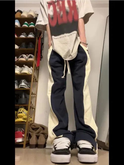 VIBE Retro contrasting color patchwork straight sweatpants Size US 32 / EU 48 - 3 Thumbnail