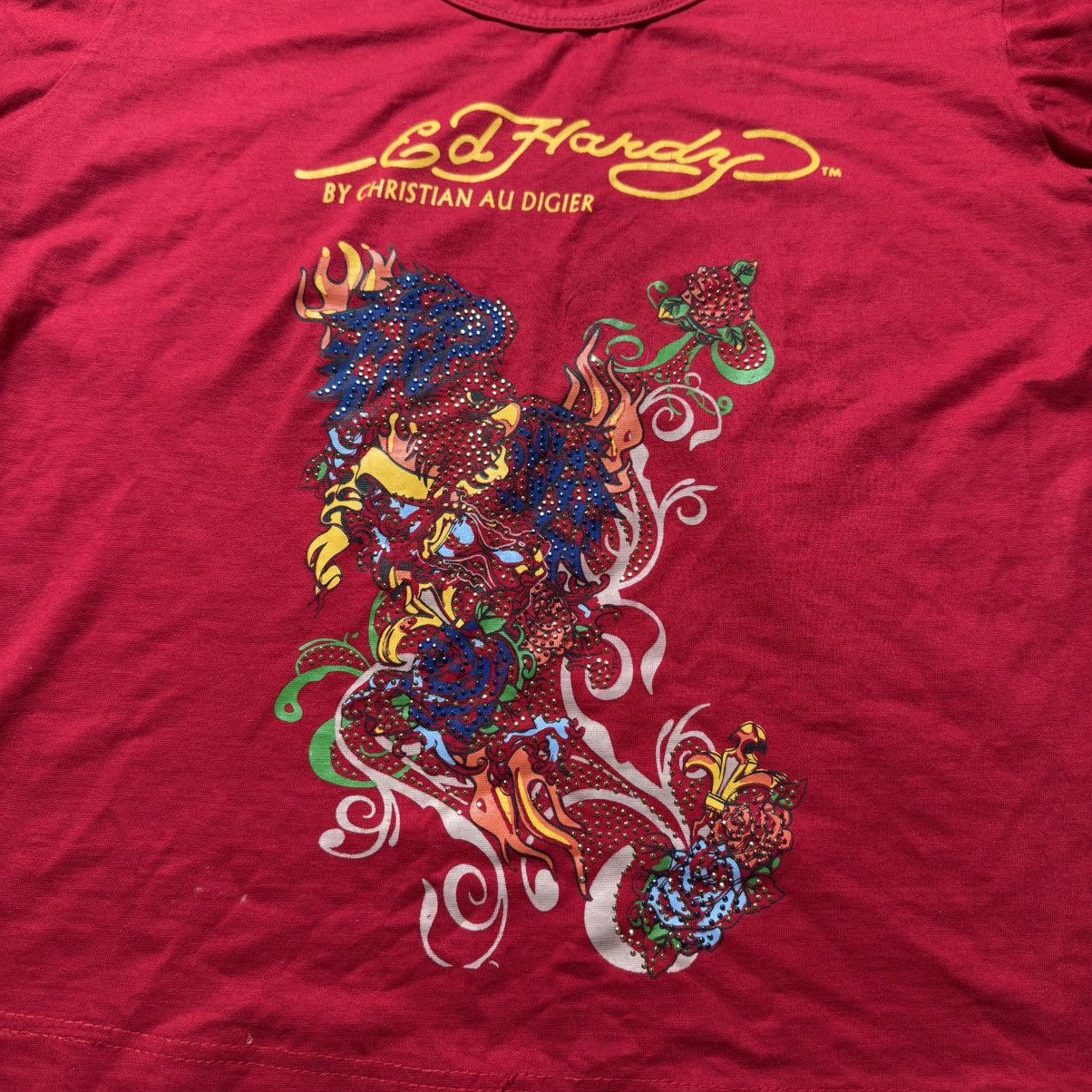 Ed Hardy vintage y2k ed hardy t shirt with fire flowers print Size L / US 10 / IT 46 - 3 Thumbnail