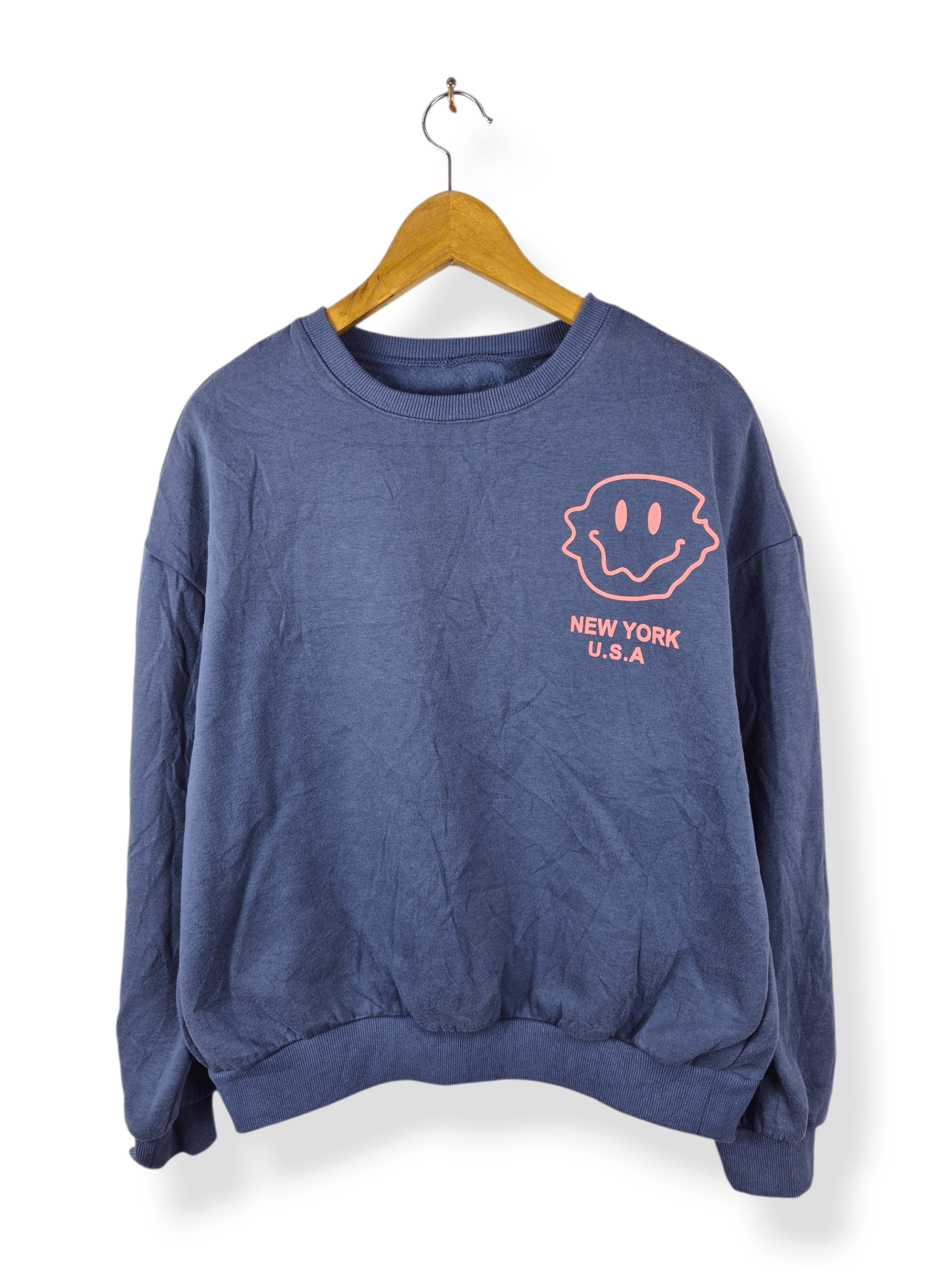Vintage 🔥 New York USA Smiley Face Skate Sweatshirt Size US M / EU 48-50 / 2 - 1 Thumbnail