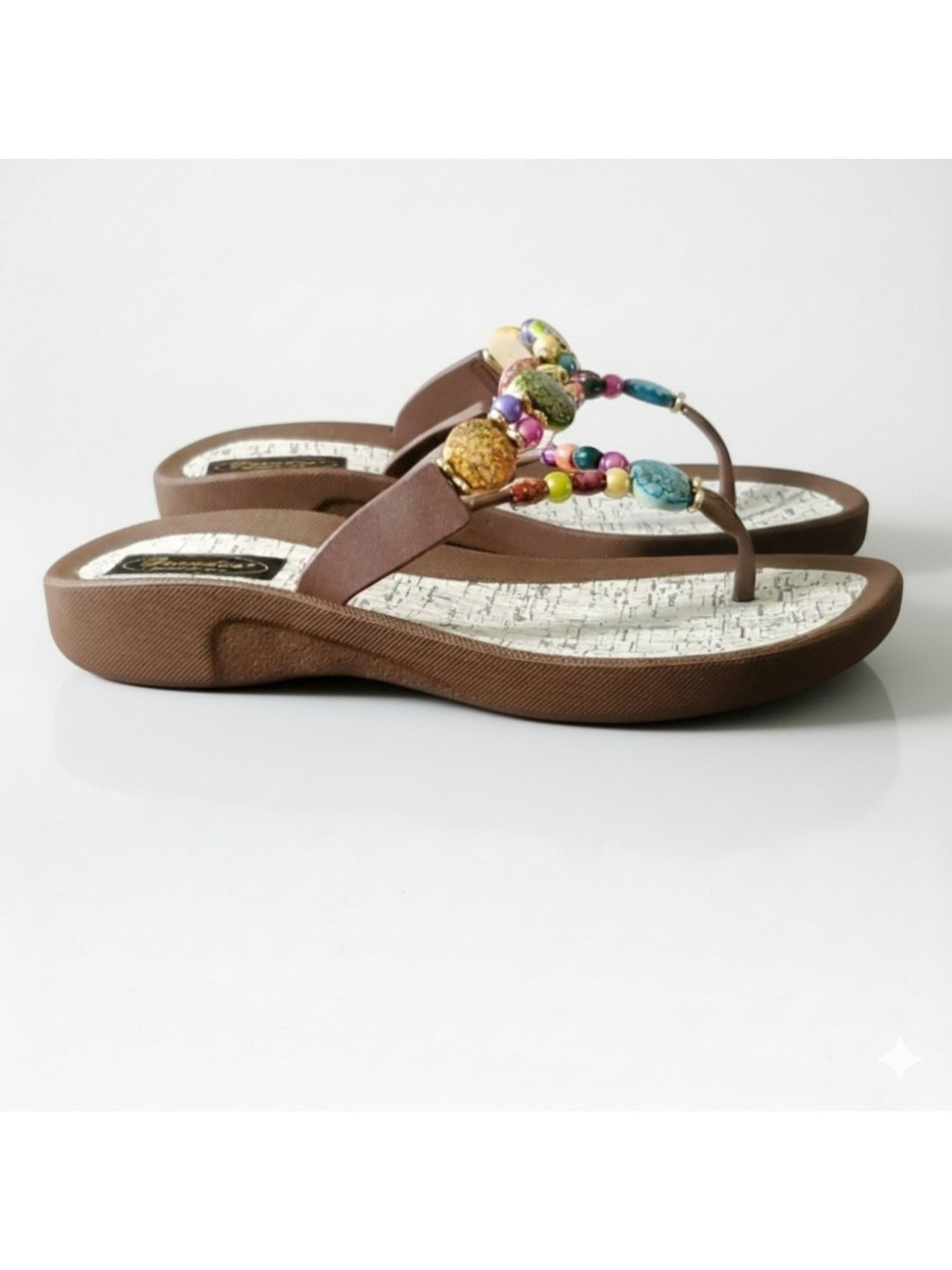 Other Grandco Size 9 NEW Sandals Rainbow Beaded Thong Flip Flop Size US 9 / IT 39 - 4 Thumbnail