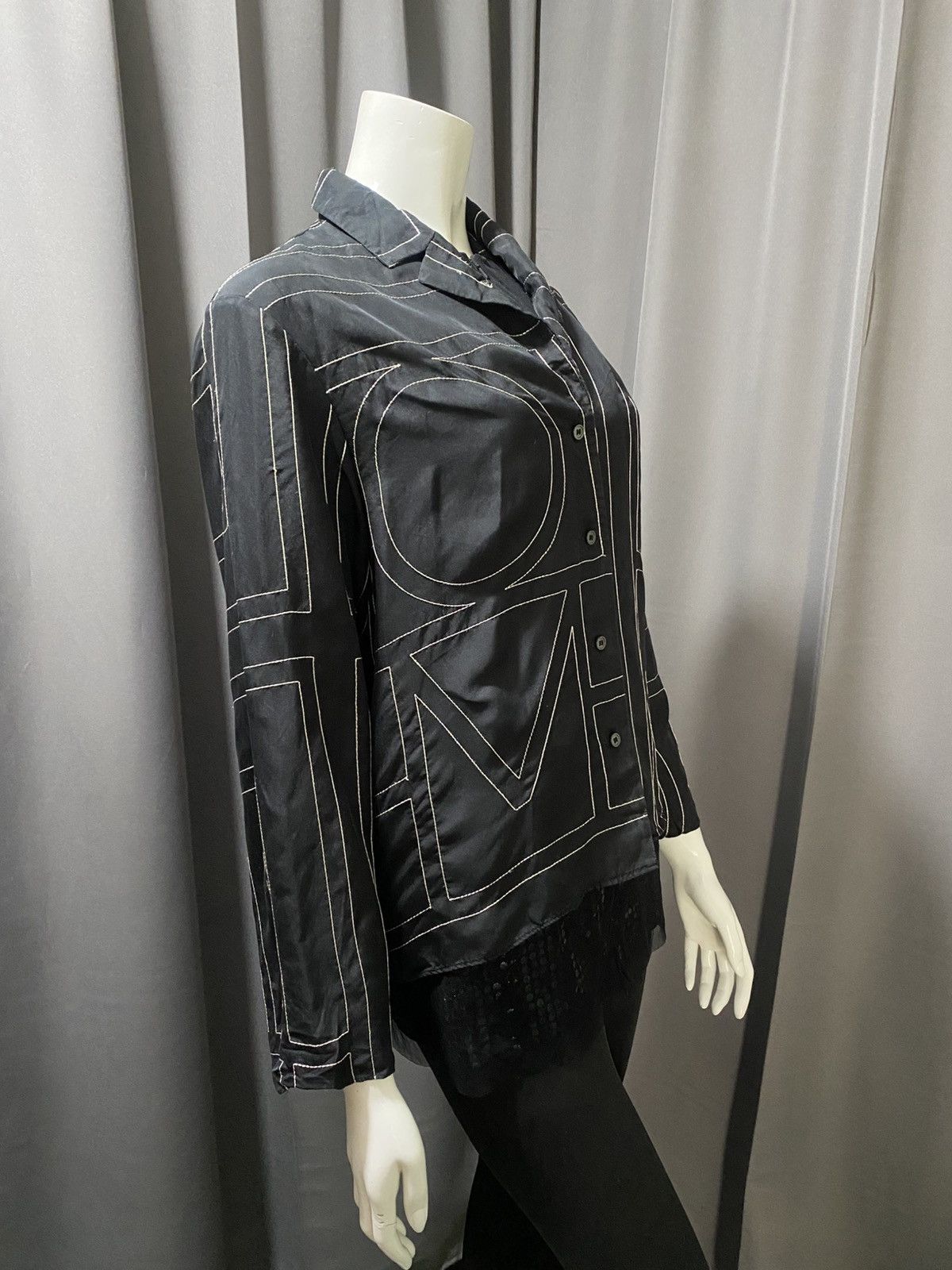 Toteme Toteme- Sanville Monogram Silk Shirt Size M / US 6-8 / IT 42-44 - 2 Thumbnail