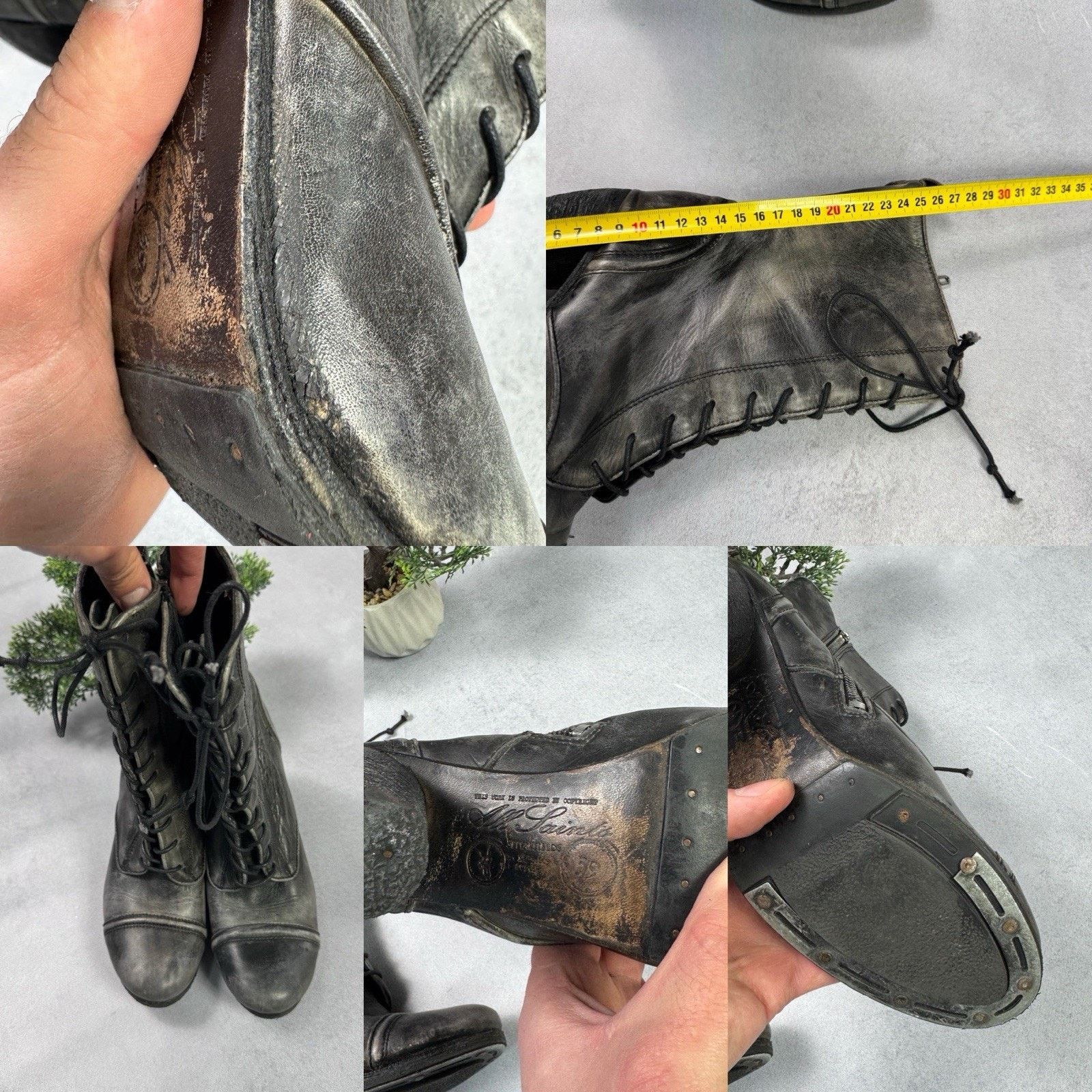 Allsaints All Saints Amarante Heel Distressed Leather Boots 39 US9 Size US 9 / IT 39 - 24 Thumbnail