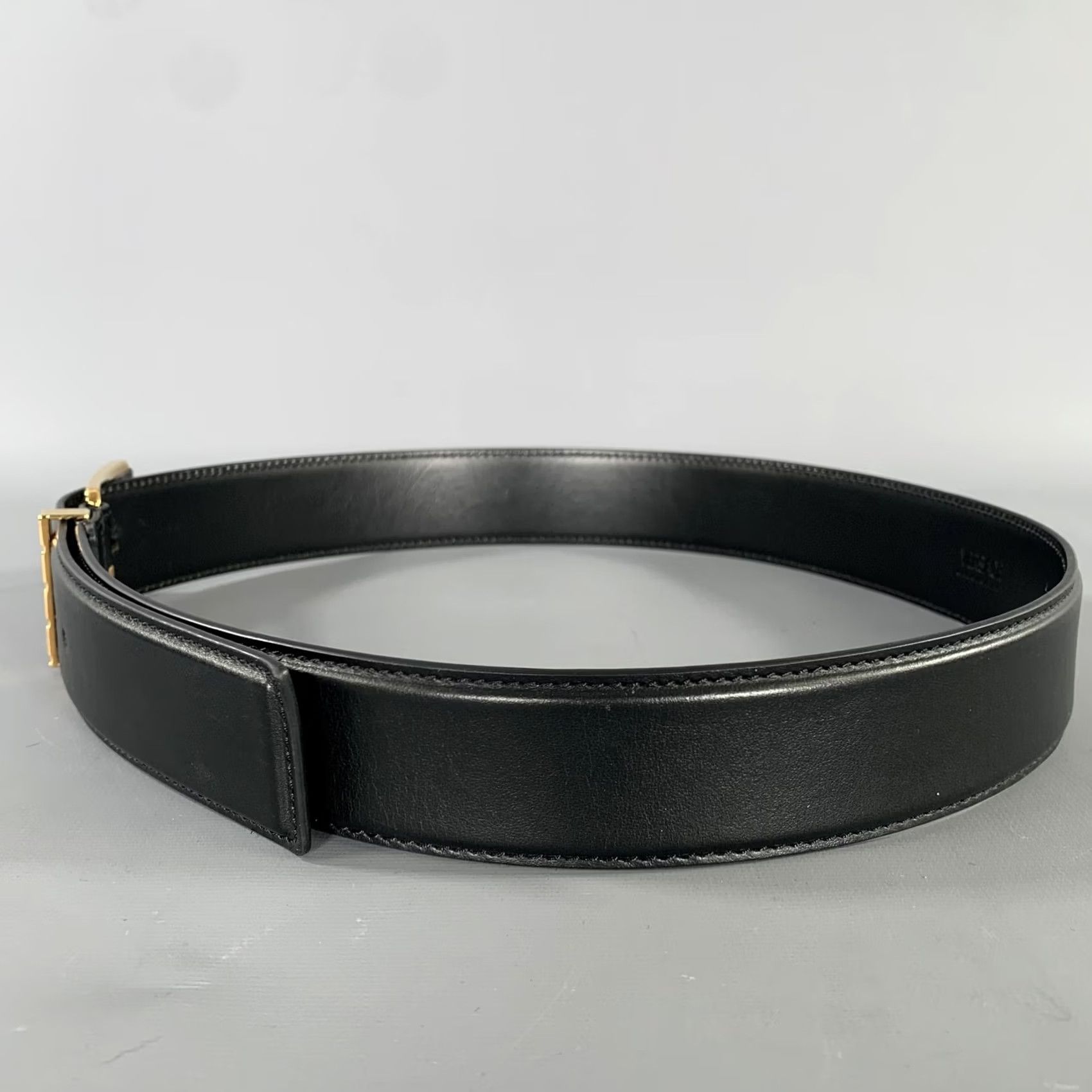 Versace VERSACE Size 36 Black Gold Greca Goddess Leather Belt Mens Adult Black Gold Greca Goddess Leather Belt Size 36 - 4 Thumbnail
