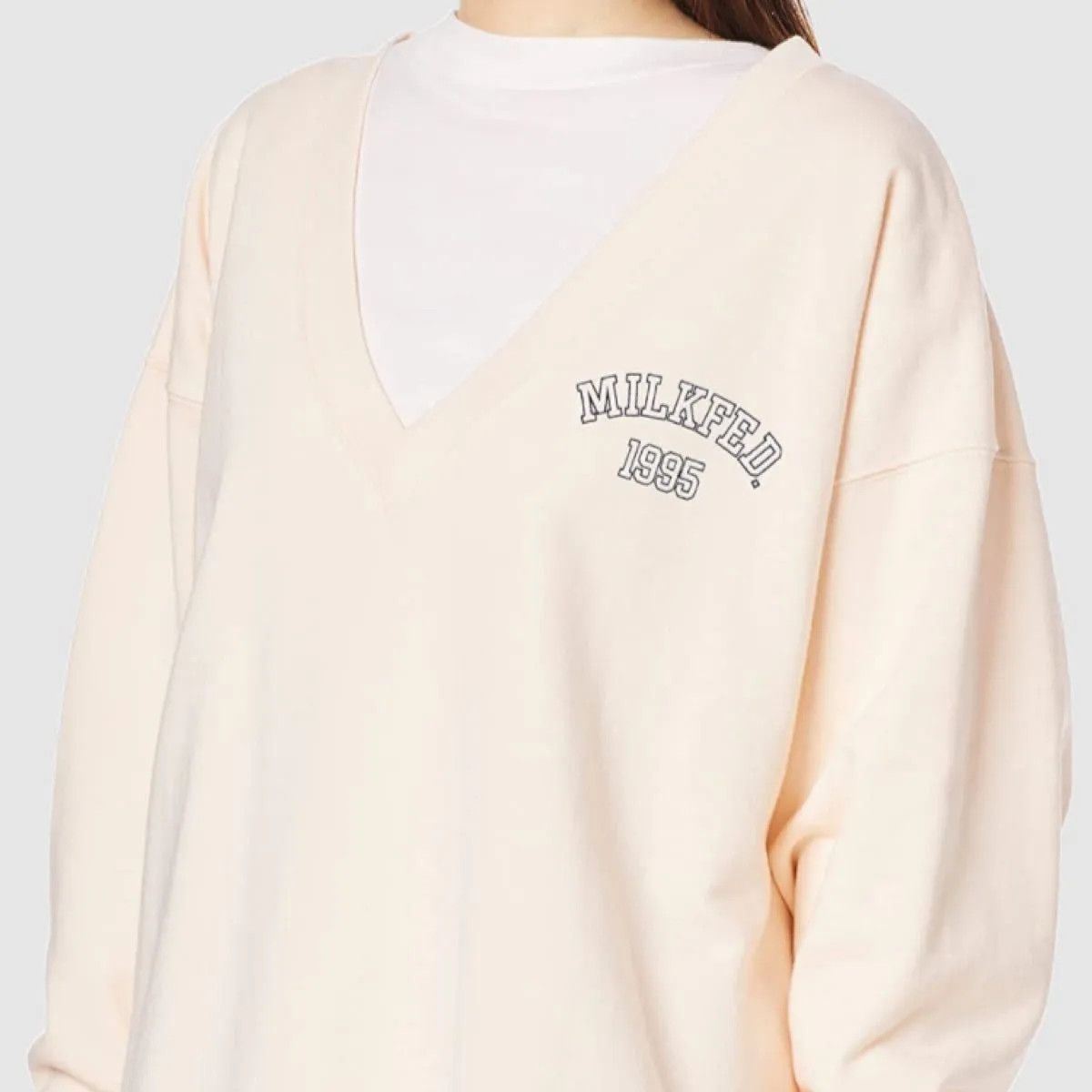 X-Girl Milkfed V Neck Sweatshirt Size ONE SIZE - 1 Thumbnail