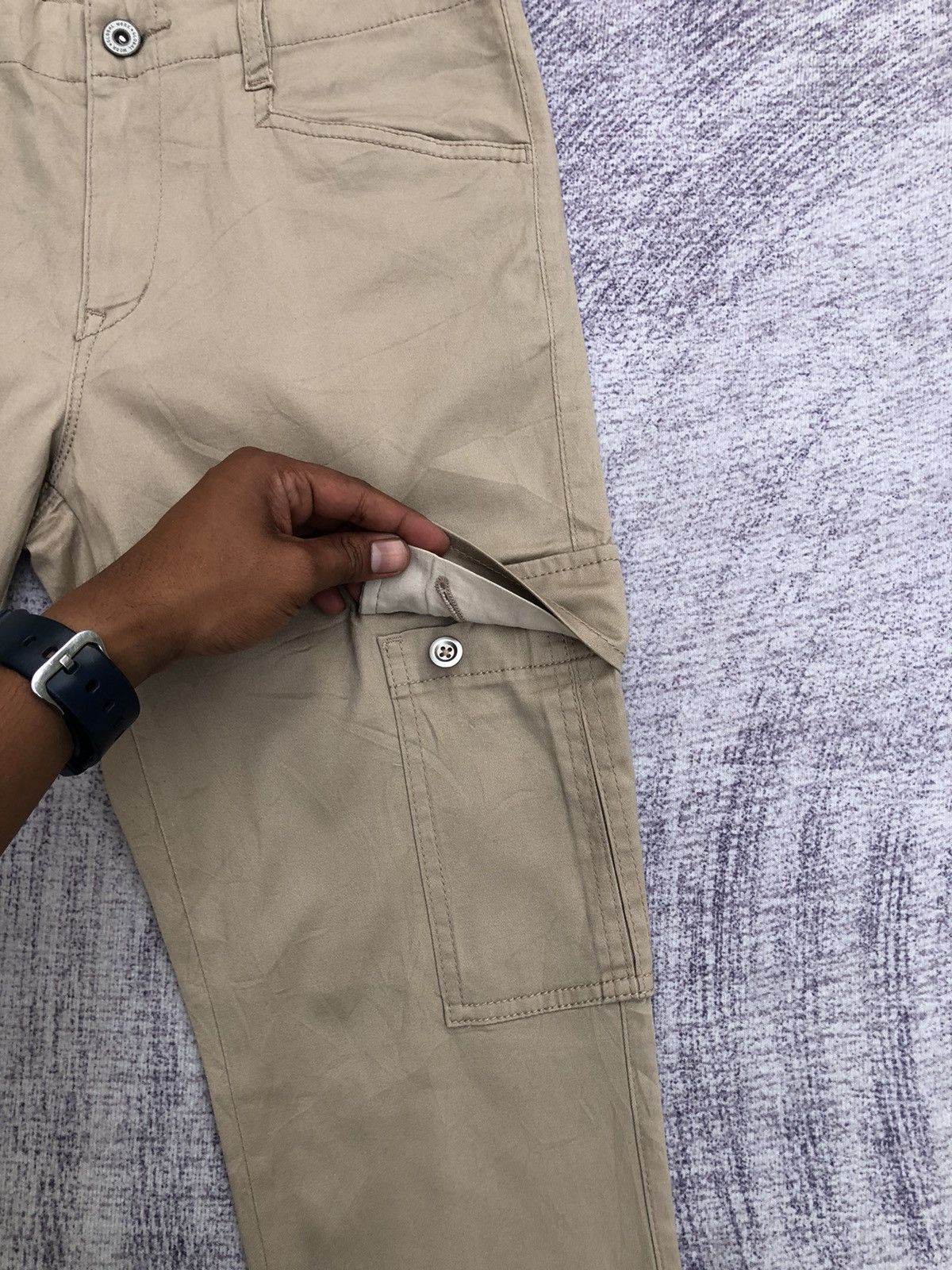 Japanese Brand × Vintage Vintage Slim Fit Beige Cargo Trousers Multi Pocket Size US 28 / EU 44 - 5 Thumbnail