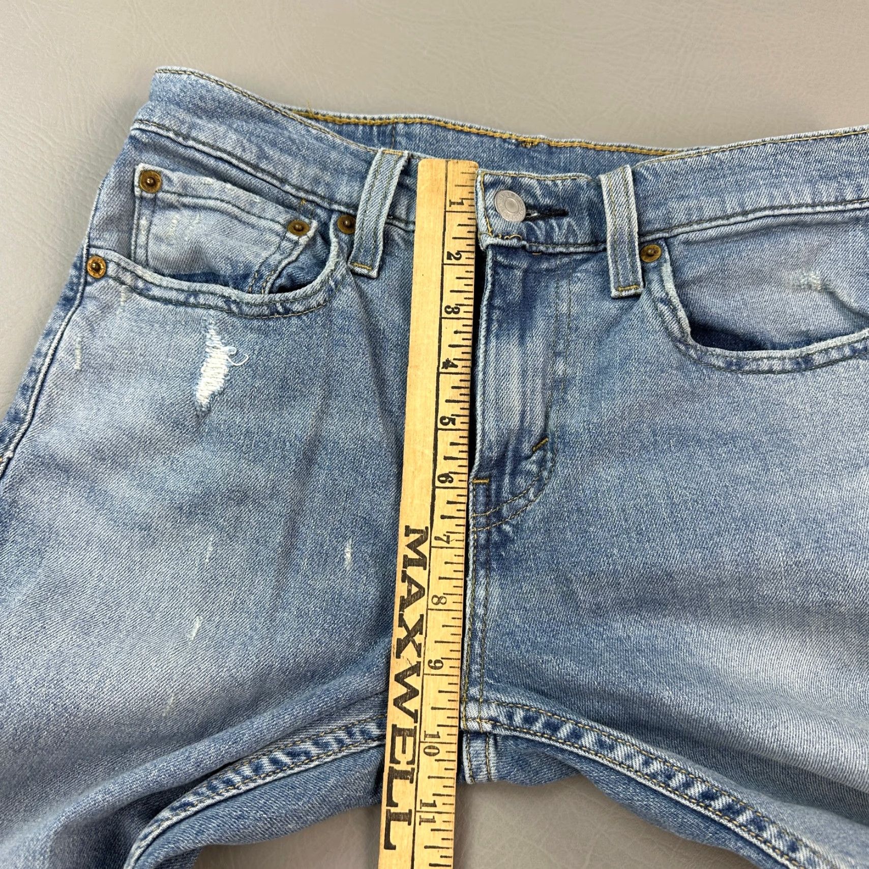 Levi's Levi's 512 Jeans Mens 28x32 Light Wash Denim Slim Taper Fit Distressed Flex Jeans Size US 28 / EU 44 - 5 Thumbnail