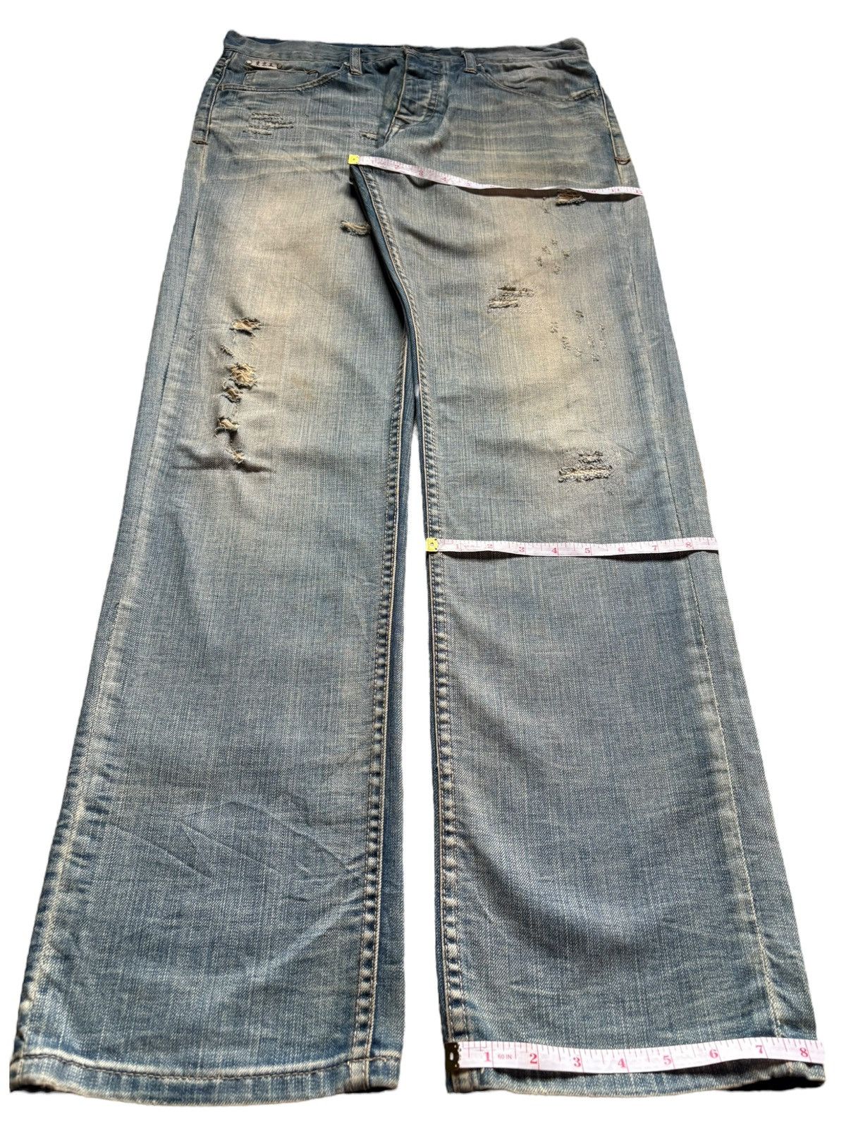 Japanese Brand Vintage Japanese Brand Rusty Mud Wash Distress Baggy Jeans Size US 34 / EU 50 - 13 Thumbnail
