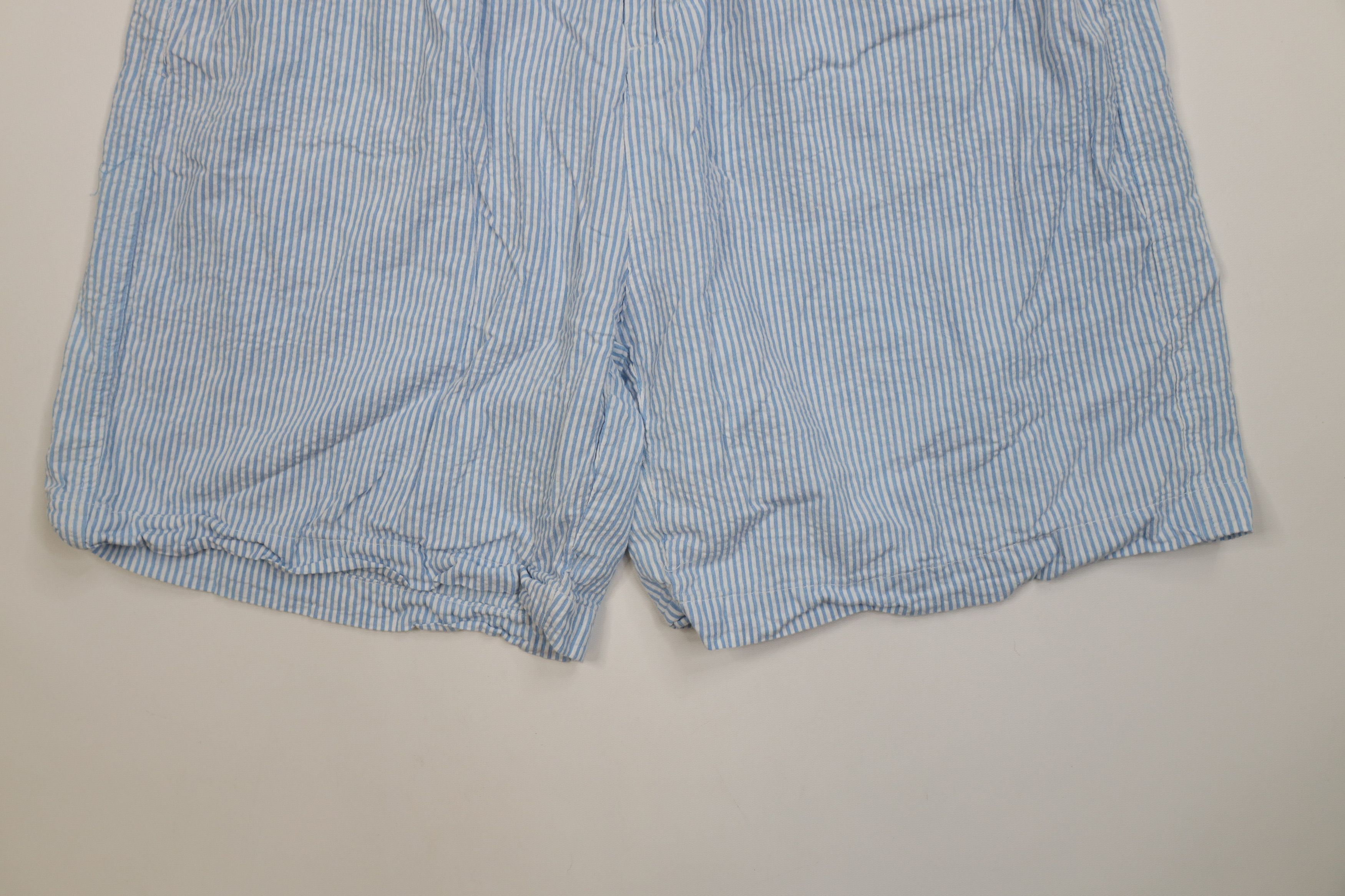 Vintage Vintage 90s Streetwear Seersucker Chino Shorts Blue Size US 38 / EU 54 - 4 Thumbnail