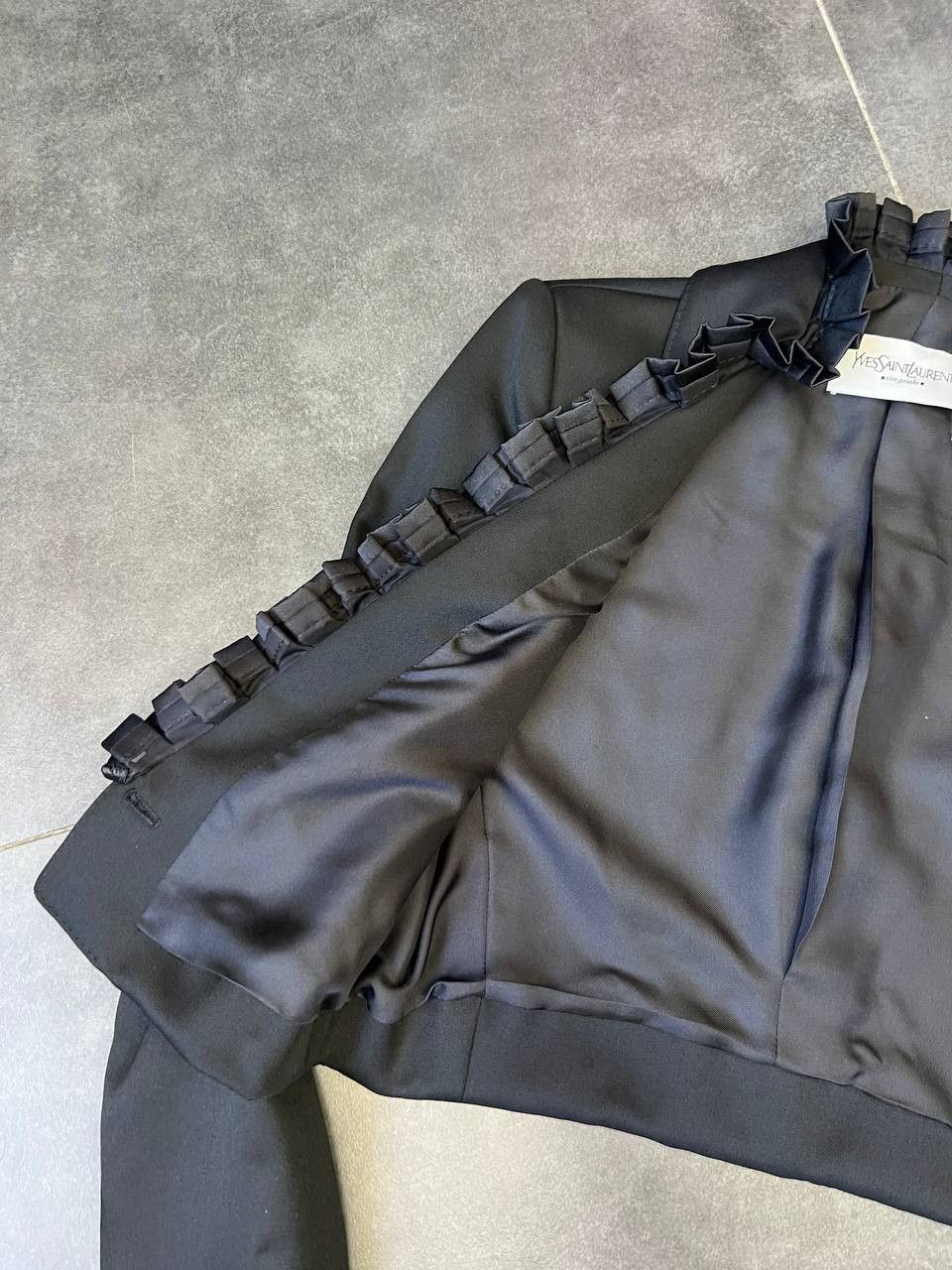 Yves Saint Laurent YSL Rive Gauche Cropped Tuxedo Jacket SS2006 Pilati Size XS / US 0-2 / IT 36-38 - 5 Thumbnail