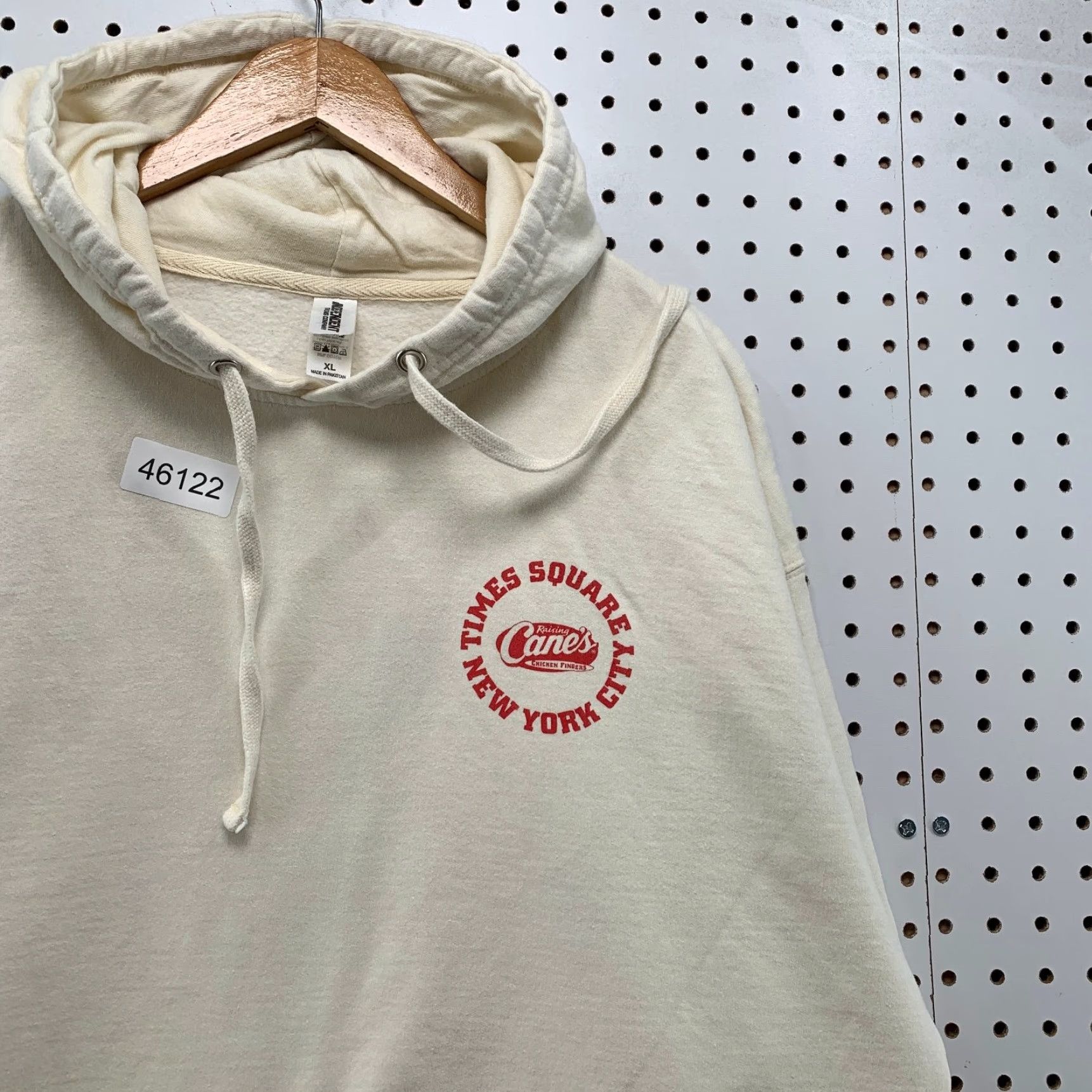 Vintage Raising Canes Time Square New York Hoodie Sweatshirt Mens XL Beige Hooded Size US XL / EU 56 / 4 - 7 Thumbnail