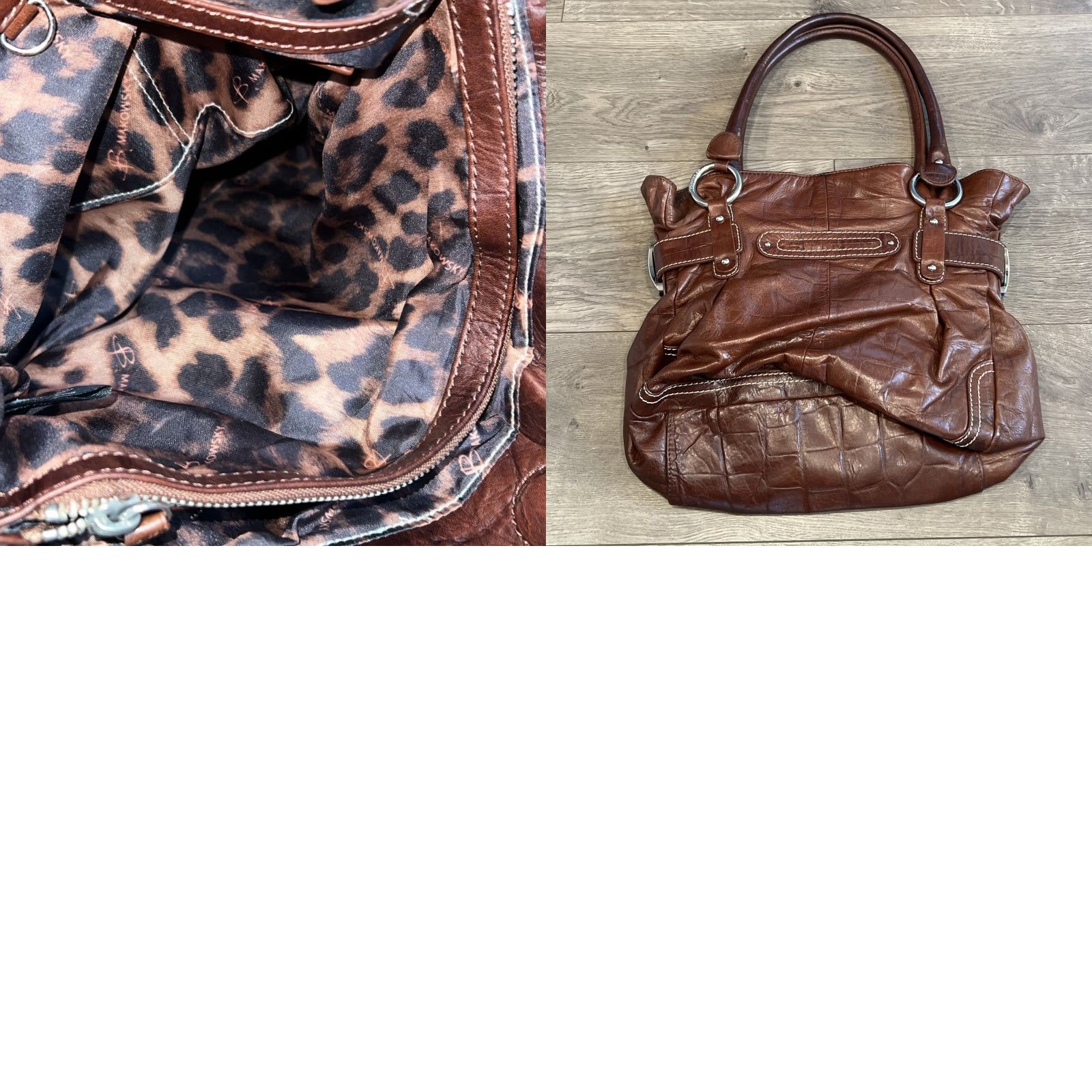 Vintage B. Makowsky Hobo Bag Purse Large Dark Brown Genuine Leather Shoulder Bag for Women Size ONE SIZE - 8 Thumbnail