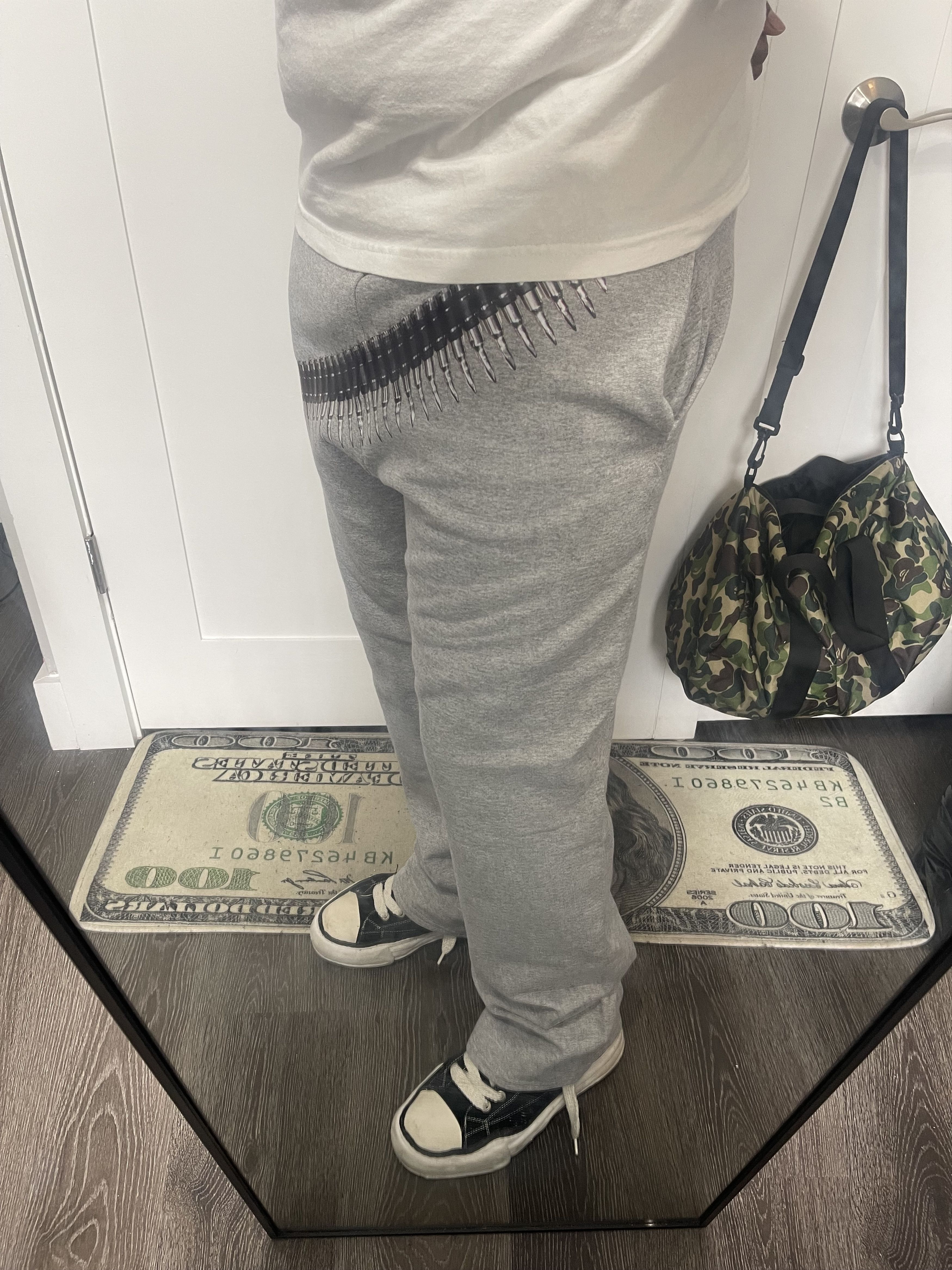 Japanese Brand Grey Bullet Belt Sweatpants Size US 34 / EU 50 - 2 Thumbnail