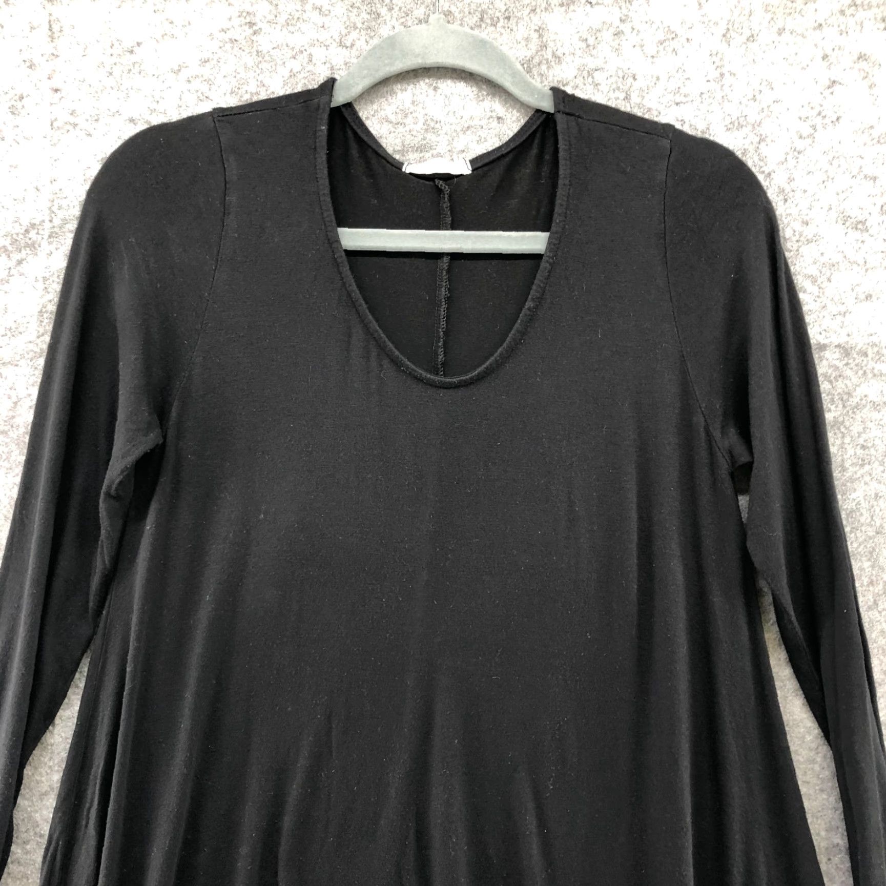 CHOCOOLATE Korean Fashion Black Jersey Knit Asymmetric Tunic Long Sleeve Top Womens S Size S / US 4 / IT 40 - 3 Thumbnail