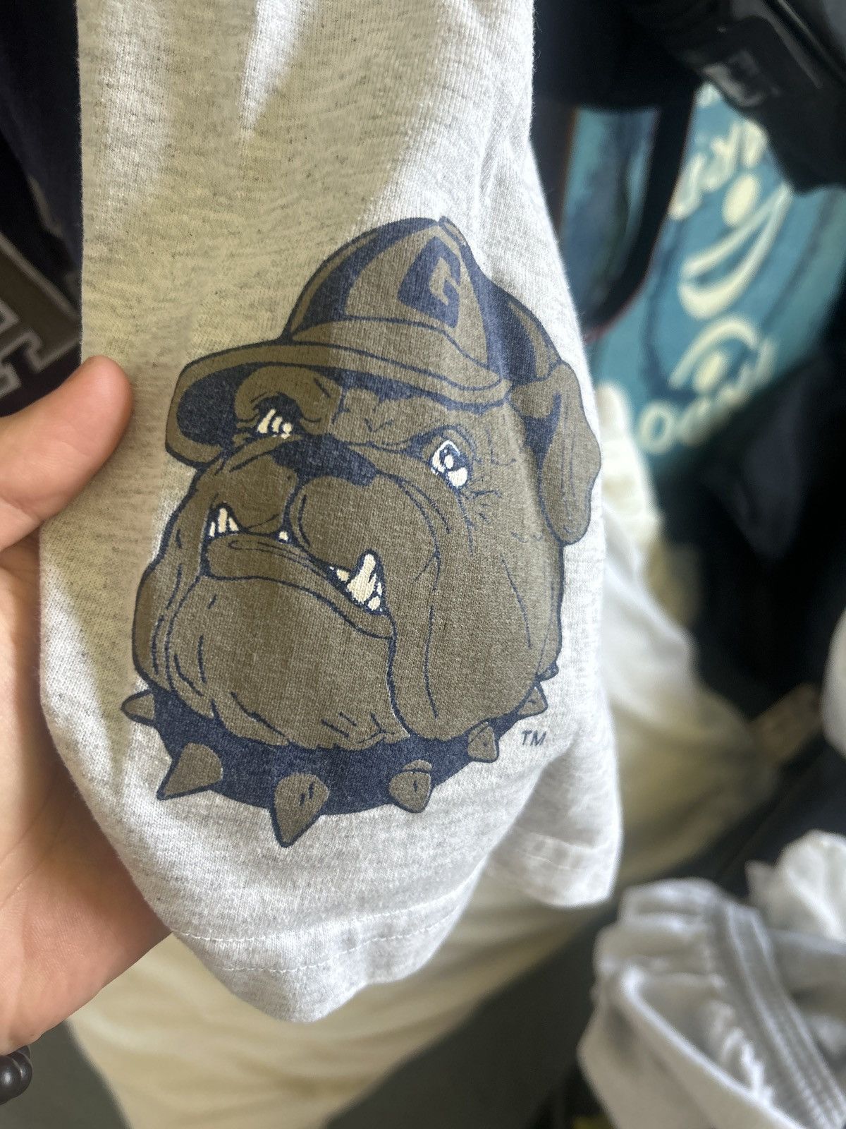 Logo 7 Georgetown Hoyas Short Sleeve Hooded shirt Size US XL / EU 56 / 4 - 5 Thumbnail