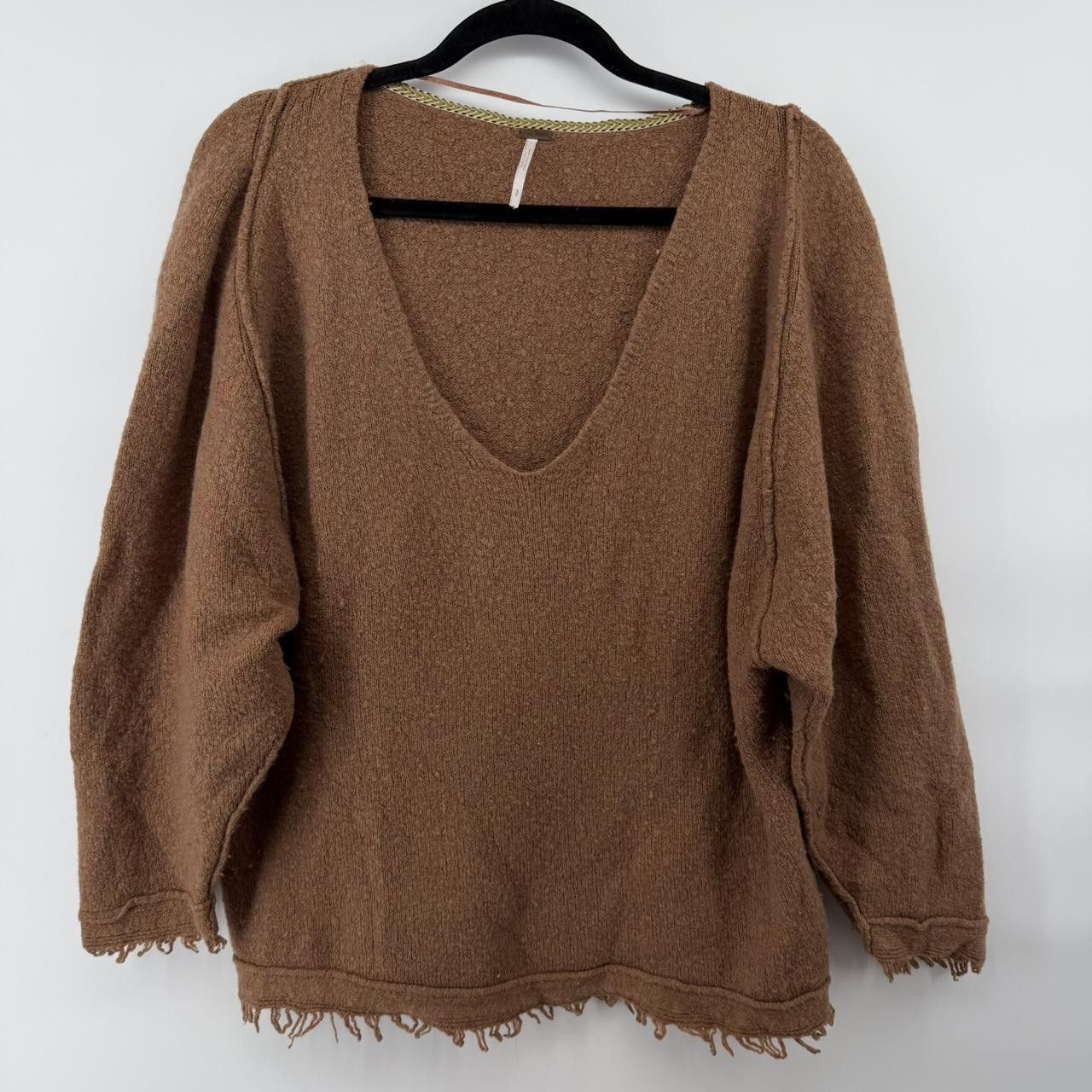 Free People Free People Oversized Brown Wool Linen Sweater Size S Size S / US 4 / IT 40 - 2 Thumbnail