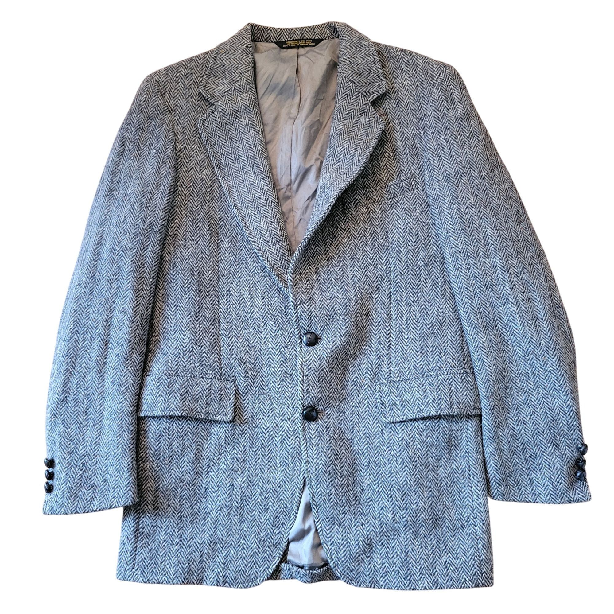 Harris Tweed Harris Tweed Handwoven Wool Blazer Jacket Herringbone USA Vi Size 40R - 1 Thumbnail