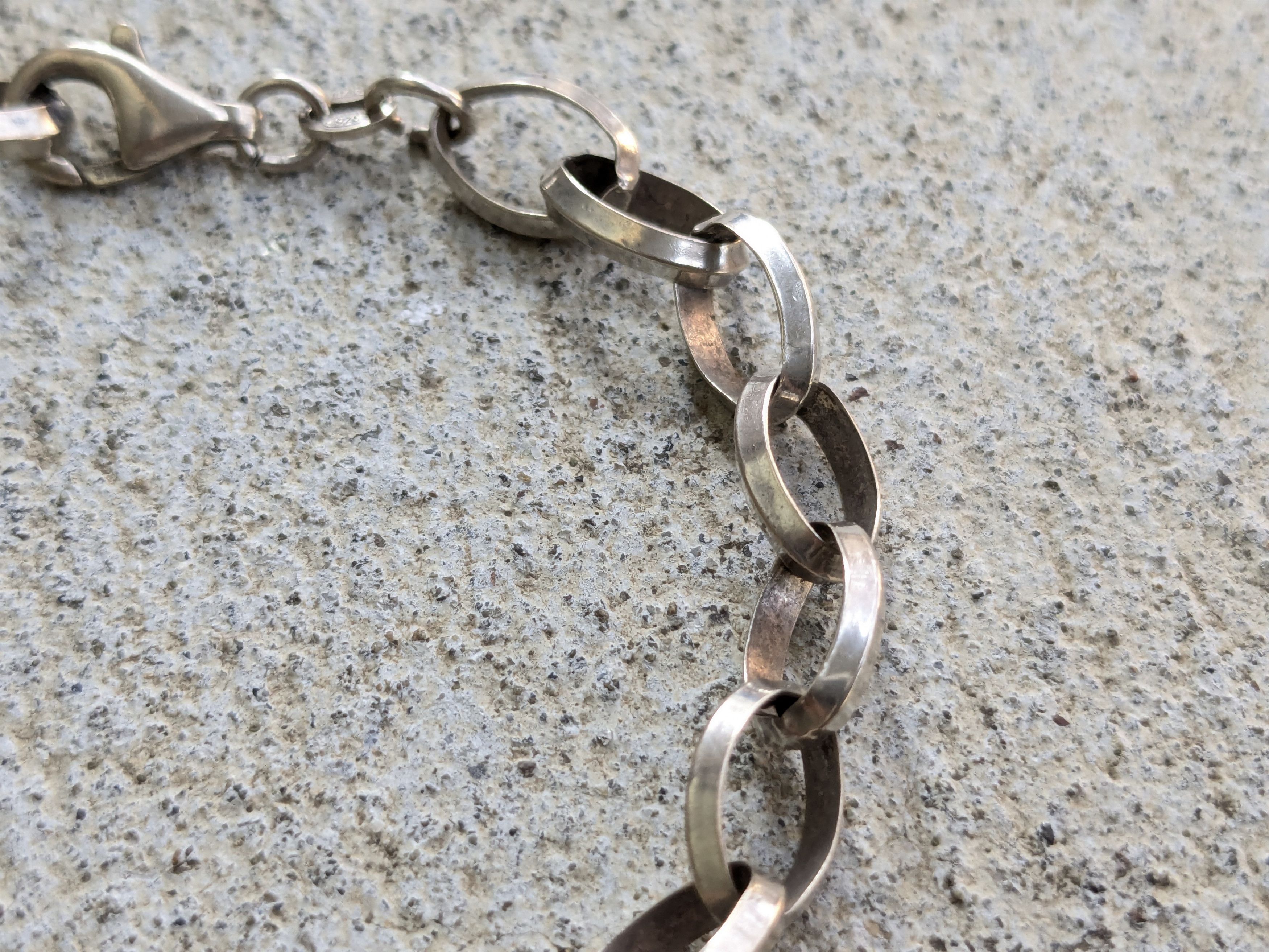 Jewelry Vintage Sterling Silver Bracelet Oval Chain 7.5" Y2K Italy Size ONE SIZE - 6 Thumbnail