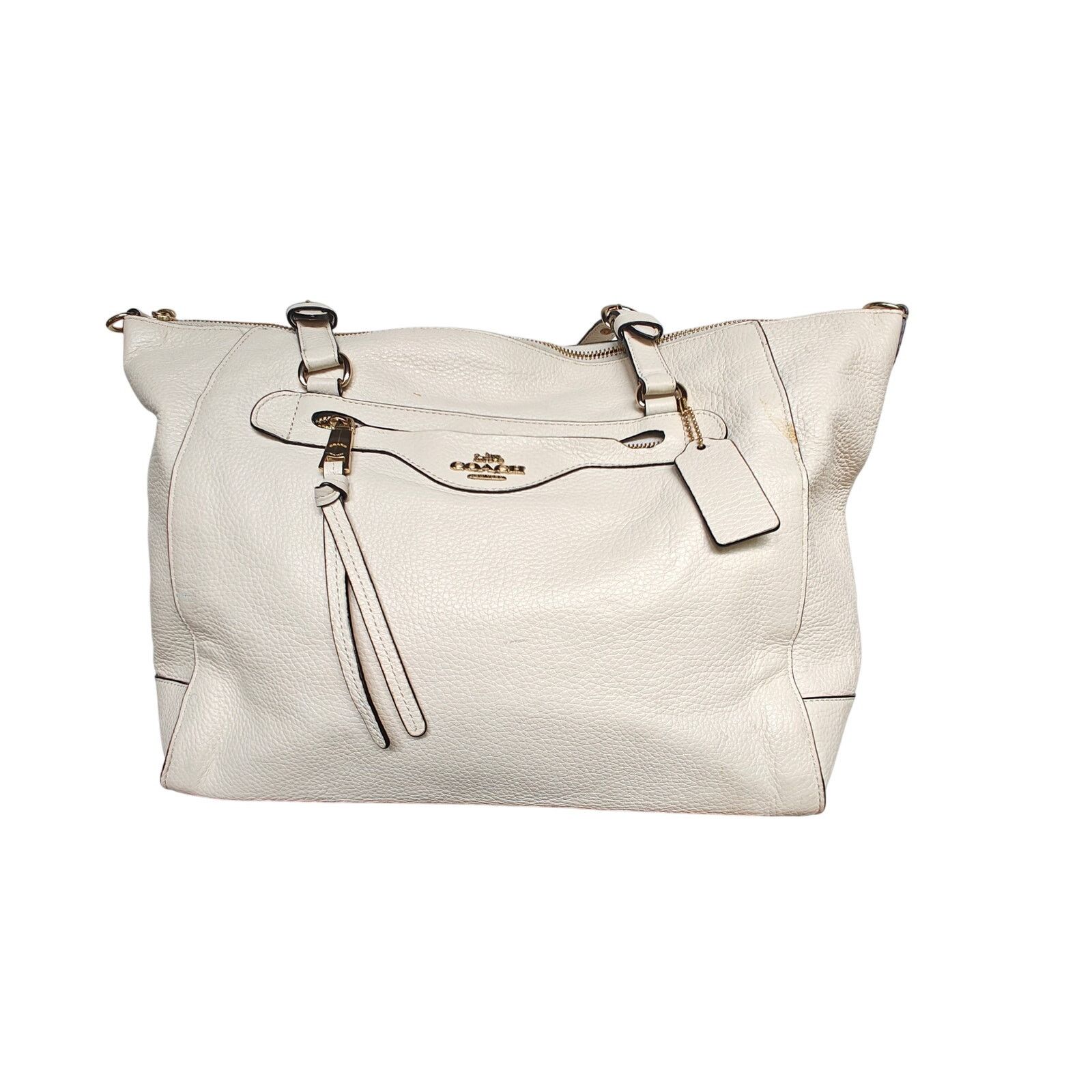 Coach Coach Pebbled Leather Zip-Top Tote –Off-White, Gold Hardware Size ONE SIZE - 1 Thumbnail
