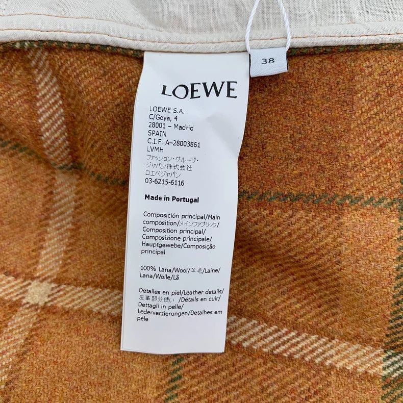 Loewe Loewe Brown plaid wool collar long sleeve single button sh Size S / US 4 / IT 40 - 8 Thumbnail