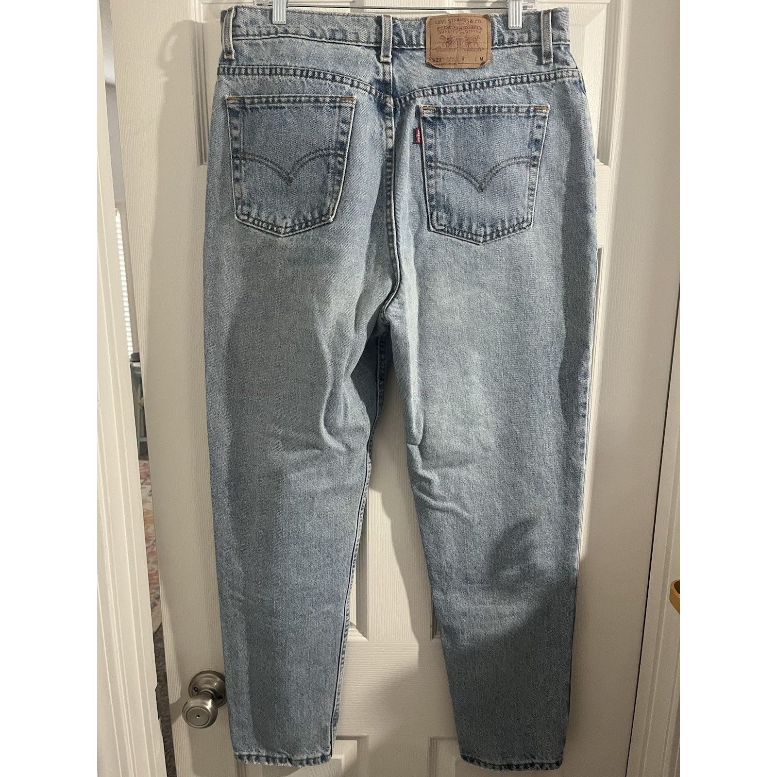 Levi's Vtg Levis 521 Tapered Fit Tapered Leg Sz 16 90s Made in USA Size 38" / US 16 / IT 52 - 4 Thumbnail