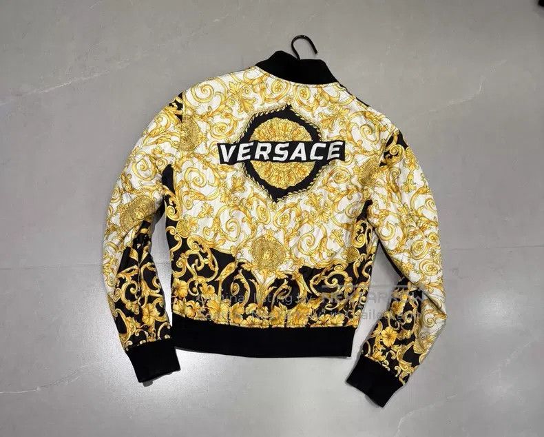 Versace Versace Black gold baroque men's cotton jacket Size US M / EU 48-50 / 2 - 4 Thumbnail