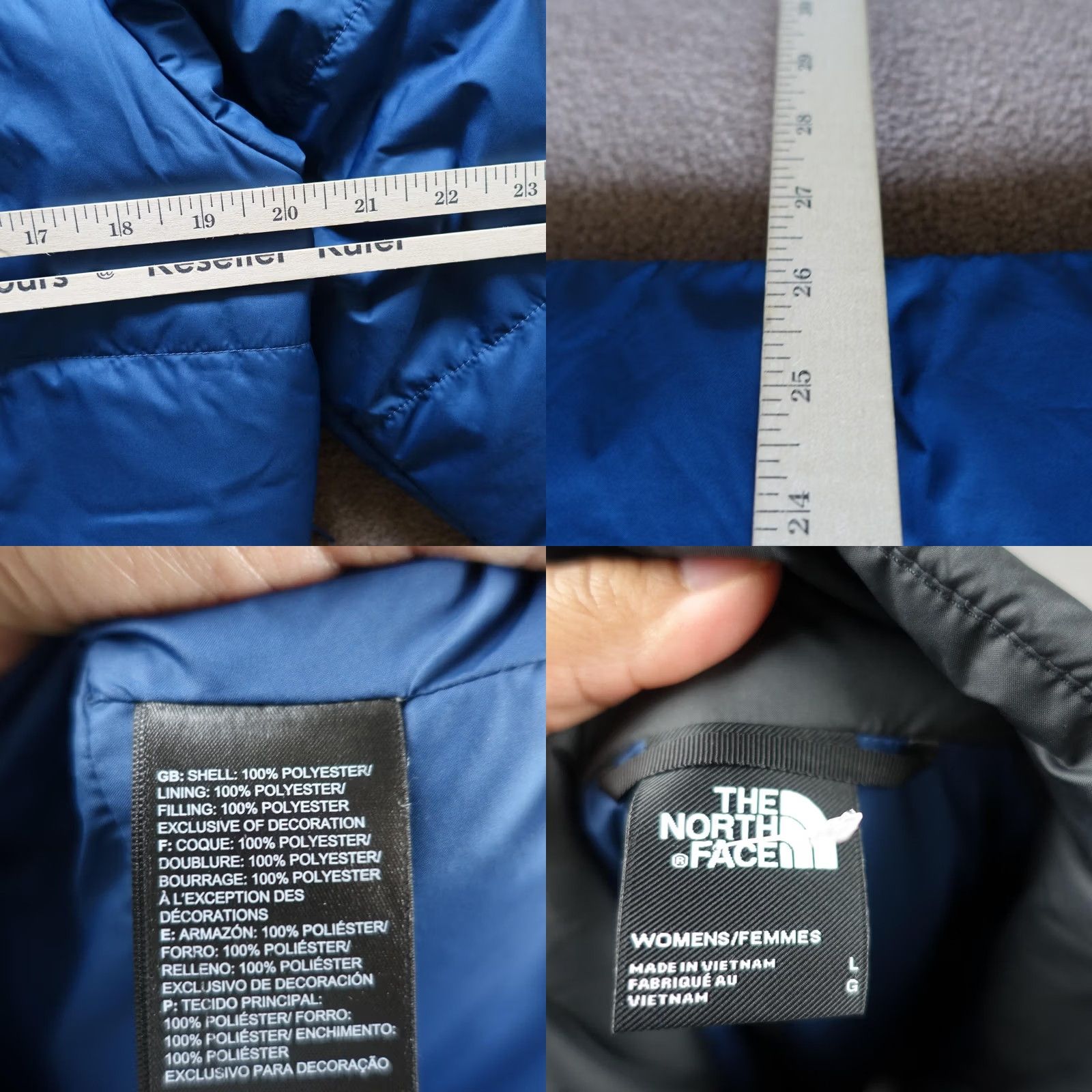 The North Face The North Face Jacket Womens L Blue Puffer Quilted Full Zip TNF Regular Size L / US 10 / IT 46 - 9 Thumbnail