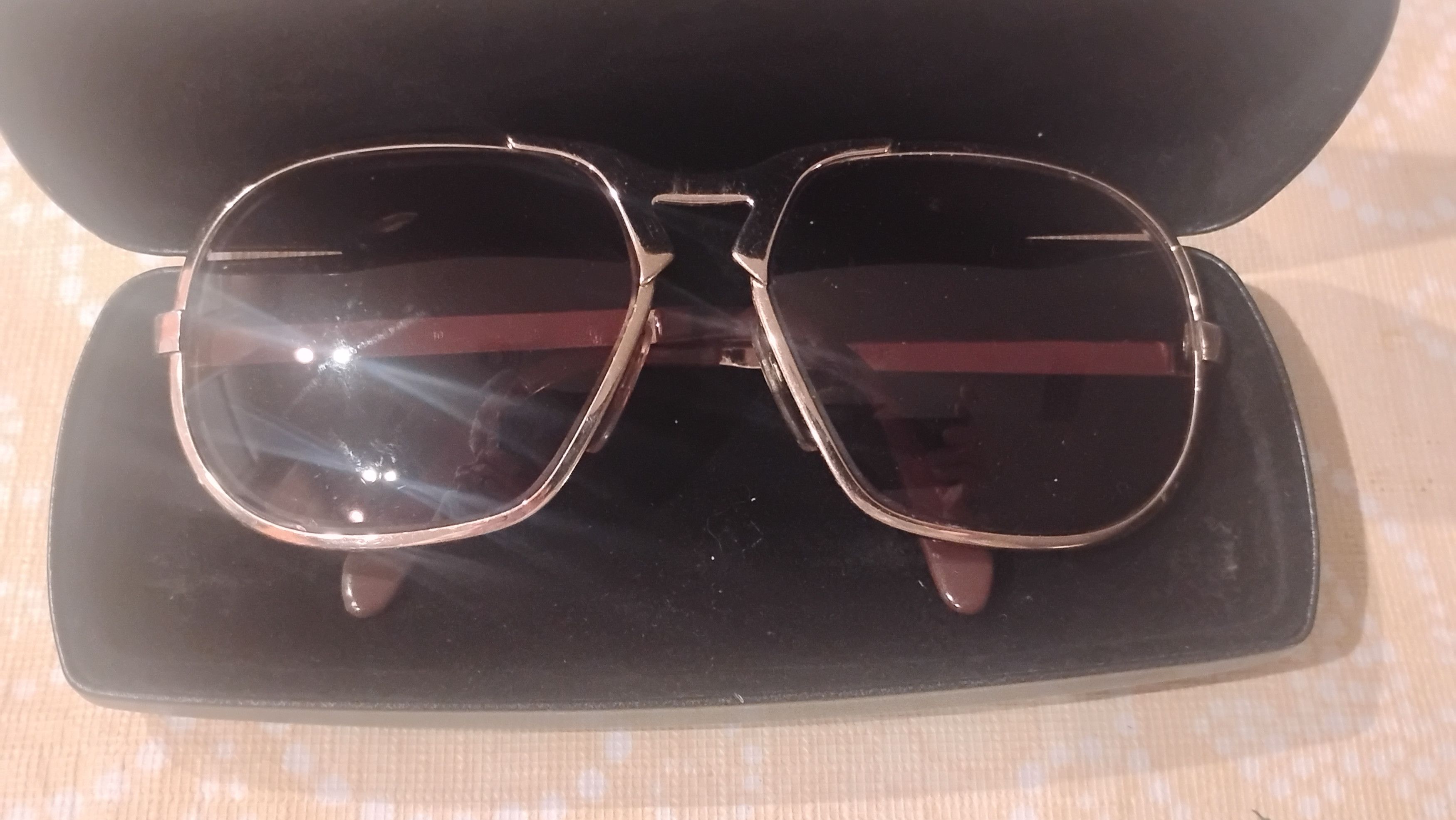 Other Vintage 18kt GP Old School Aviator Sunglasses w/case Italy. Size ONE SIZE - 6 Thumbnail