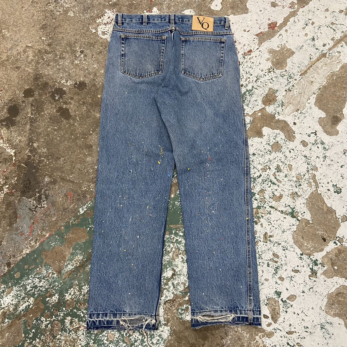 Vintage Vintage 1990s Paint Splatter Blue Denim Jeans Size US 34 / EU 50 - 7 Thumbnail