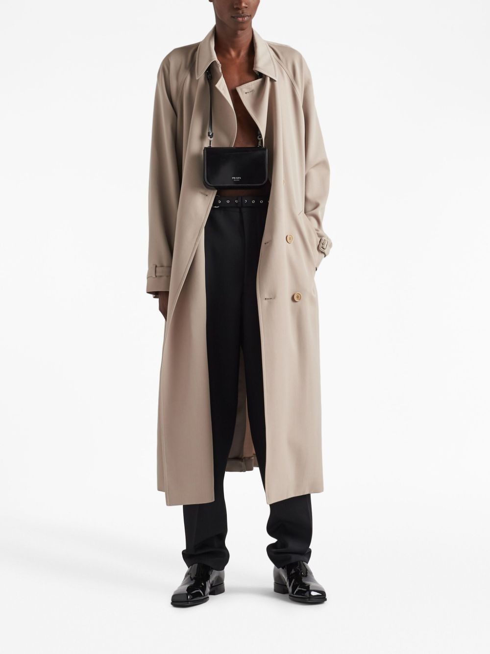 Prada o1bcso1str1025 Garbadine Double-Breasted Trench Coat Size US L / EU 52-54 / 3 - 2 Thumbnail
