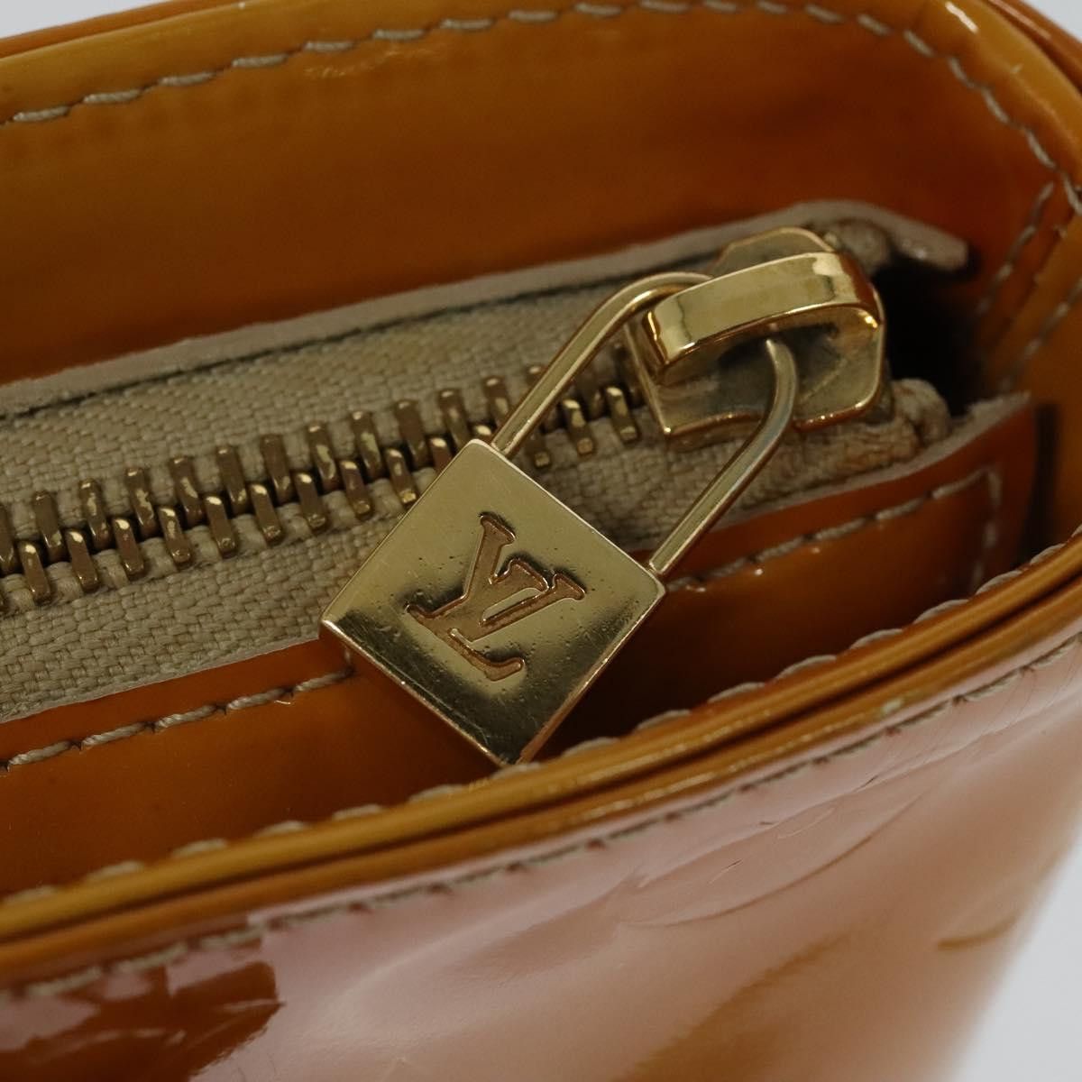 Louis Vuitton LOUIS VUITTON Monogram Vernis Houston Hand Bag Beige M91004 Size ONE SIZE - 10 Thumbnail