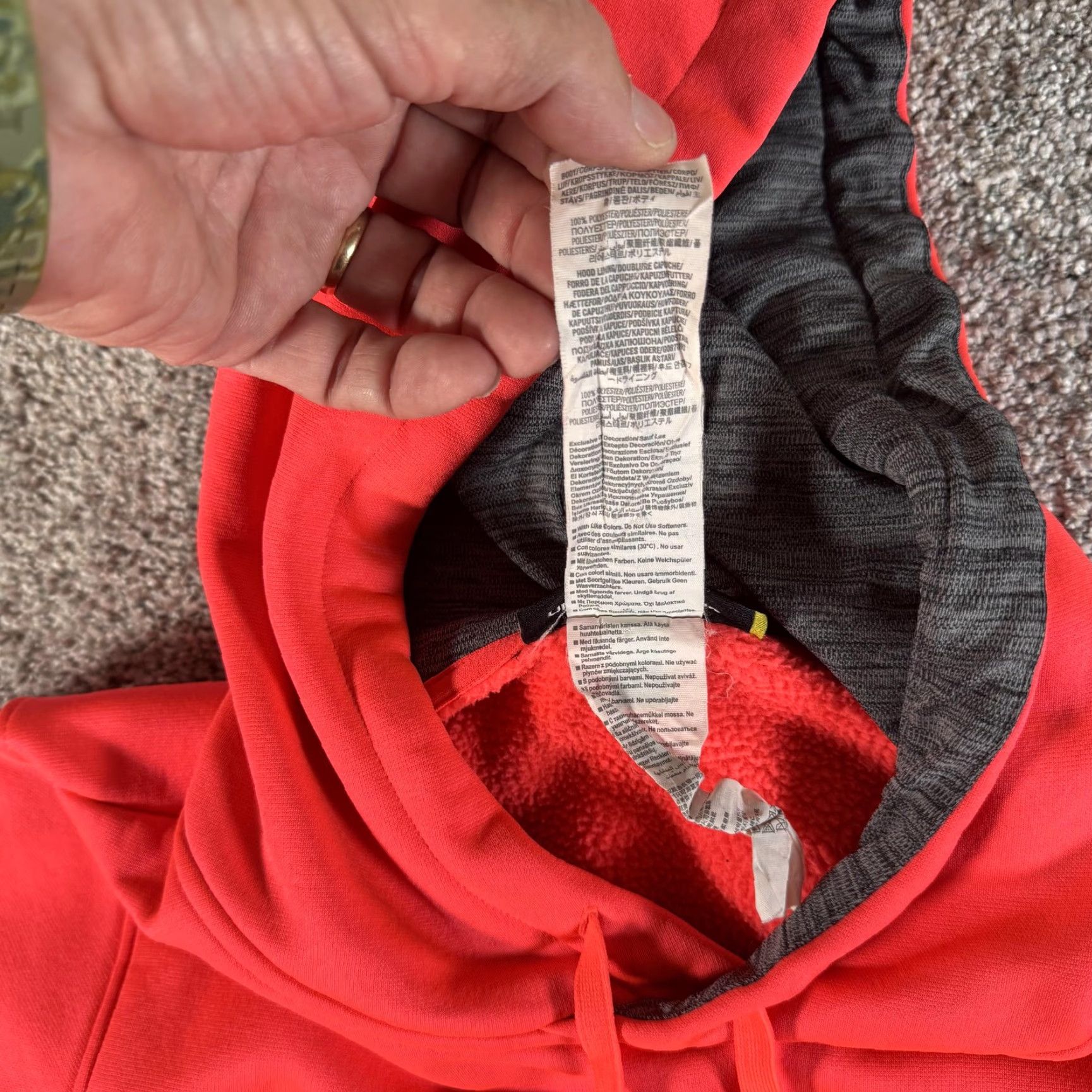 Under Armour Under Armour Hoodie Medium ColdGear Fleece Big Logo Pullover 1273628 Orange Womens M Hoodie Pullover Graphic Print Logo 90s? Size M / US 6-8 / IT 42-44 - 7 Thumbnail