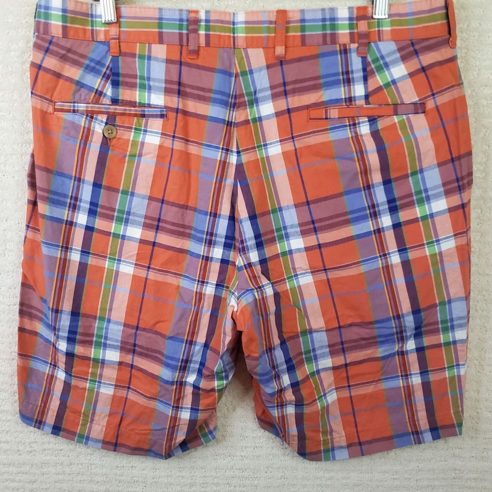 Bills Khakis Bills Khakis Men's Shorts Orange Multicolor Plaid 37x10 Flat Front Casual Size US 37 - 5 Thumbnail