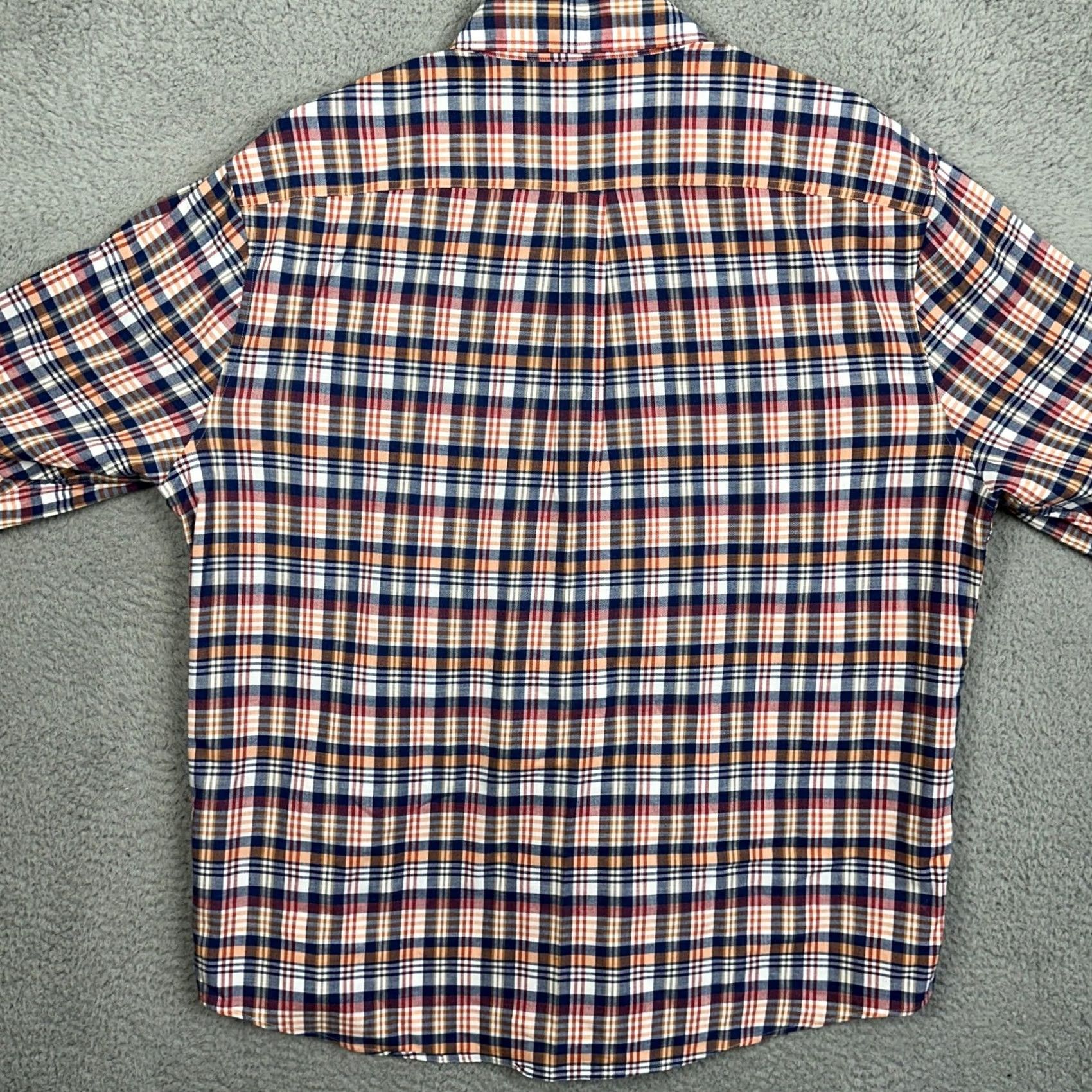johnnie-O Johnnie-O Shirt Mens XL Navy Orange Hangin Out Button Down Plaid Long Sleeve EUC Size US XL / EU 56 / 4 - 3 Thumbnail