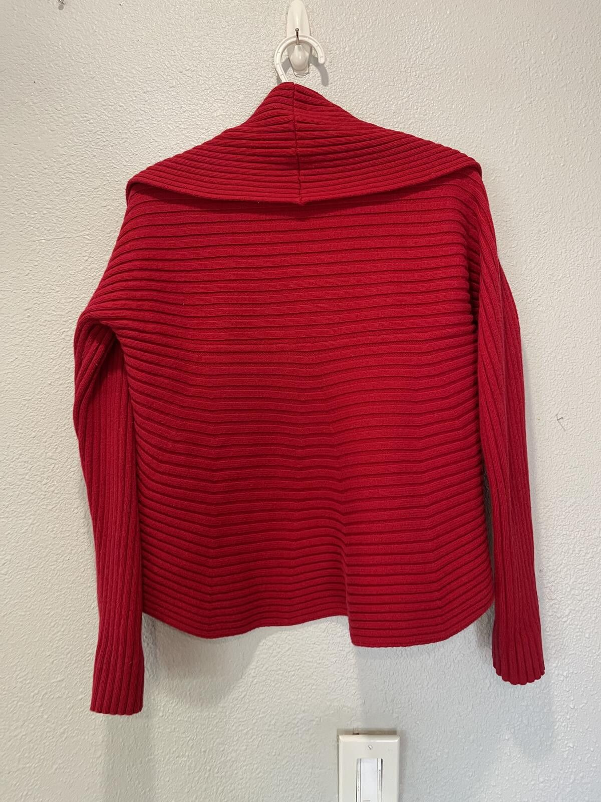 Other Jones New York Signature Red Ribbed Knit Open Cardigan Swe | Size L / US 10 / IT 46 - 3 Thumbnail