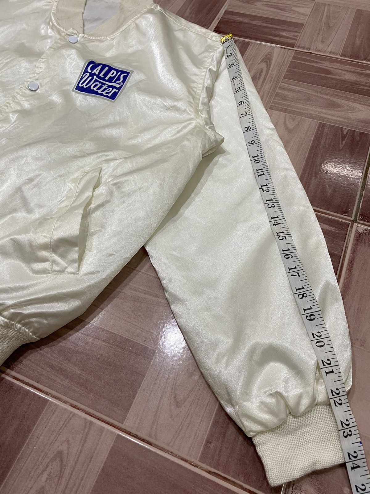 Vintage Satin Jacket Calpis water japan cultured water Size US L / EU 52-54 / 3 - 7 Thumbnail