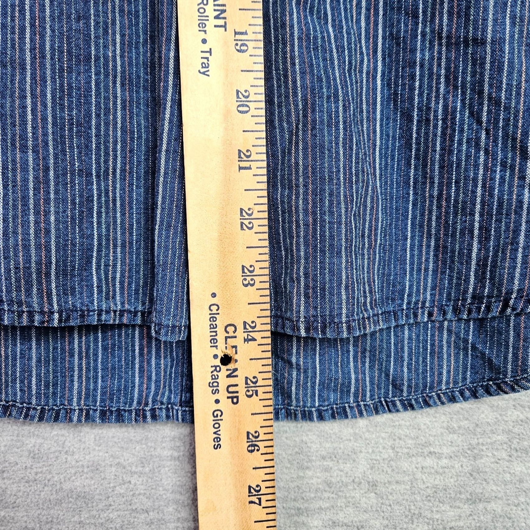 Madewell Madewell Shirt XS Blue Stripes Button-back Short Sleeve Womens Likely Casual Basic All Seasons Cotton Blend 100% Cotton V-Neck Buttoned Blouse Size XS / US 0-2 / IT 36-38 - 7 Thumbnail