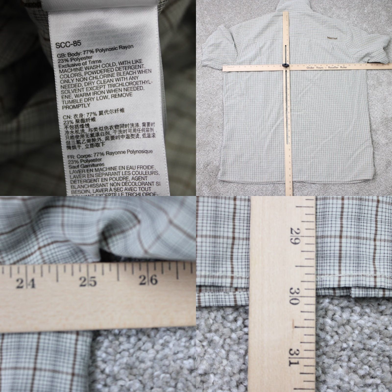 Marmot Marmot Shirt Mens XL Brown Plaid Button-Up Short Sleeve Casual Travel Workwear Wool? No — Polyblend Size US XL / EU 56 / 4 - 9 Thumbnail
