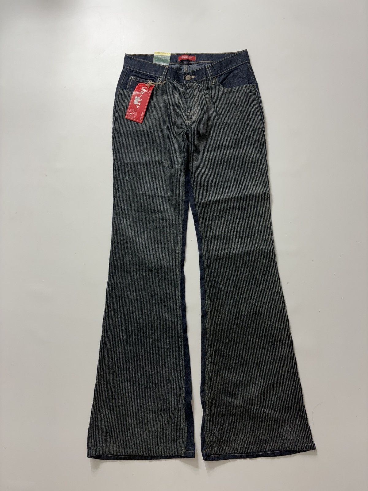 Vintage VINTAGE FLARED MIXED DENIM RETRO PANTS JEANS 00s Y2k Size 28" / US 6 / IT 42 - 3 Thumbnail