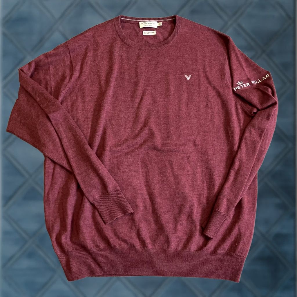 Peter Millar VINTAGE Peter Millar Sweater XL Mens Red Crew Neck Wool & Silk Embroidered Crown Soft Pullover Size US XL / EU 56 / 4 - 1 Thumbnail