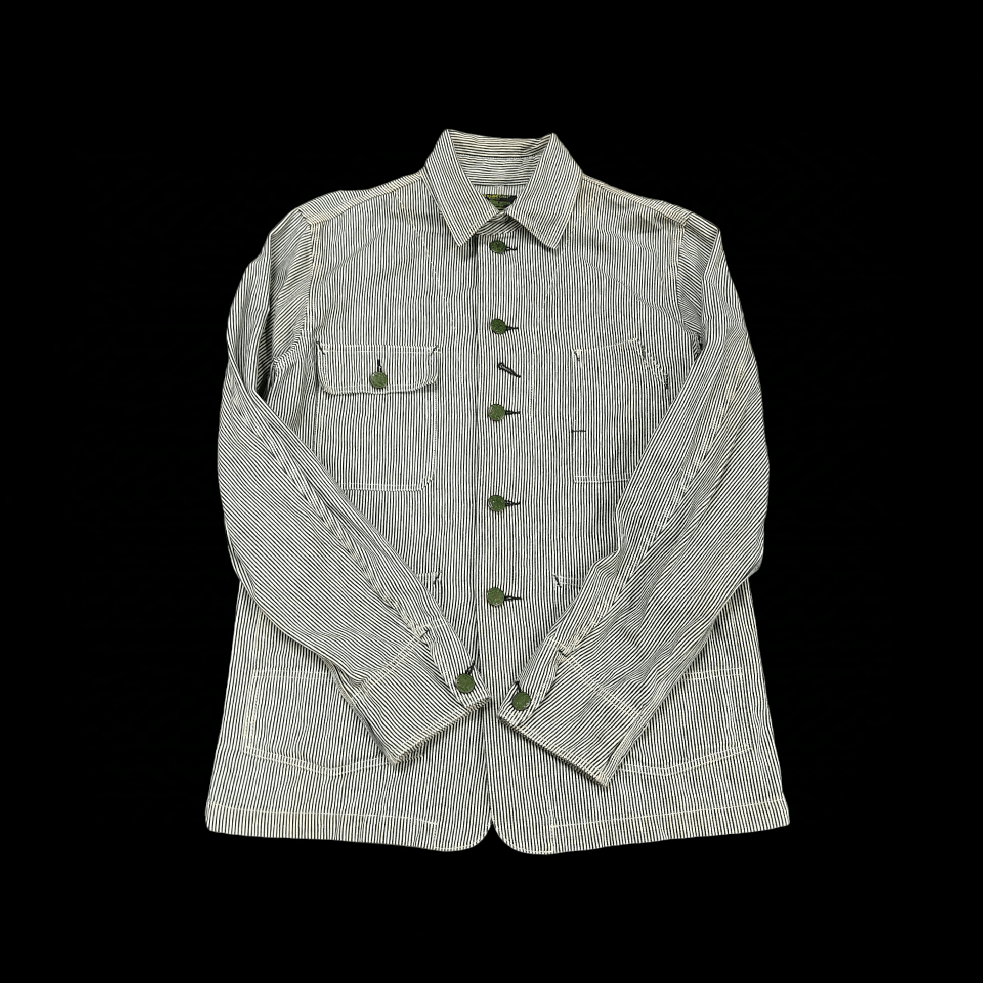 Oshkosh Vintage OSHKOSH Hickory Stripe Denim Chore Jacket Size US L / EU 52-54 / 3 - 5 Thumbnail