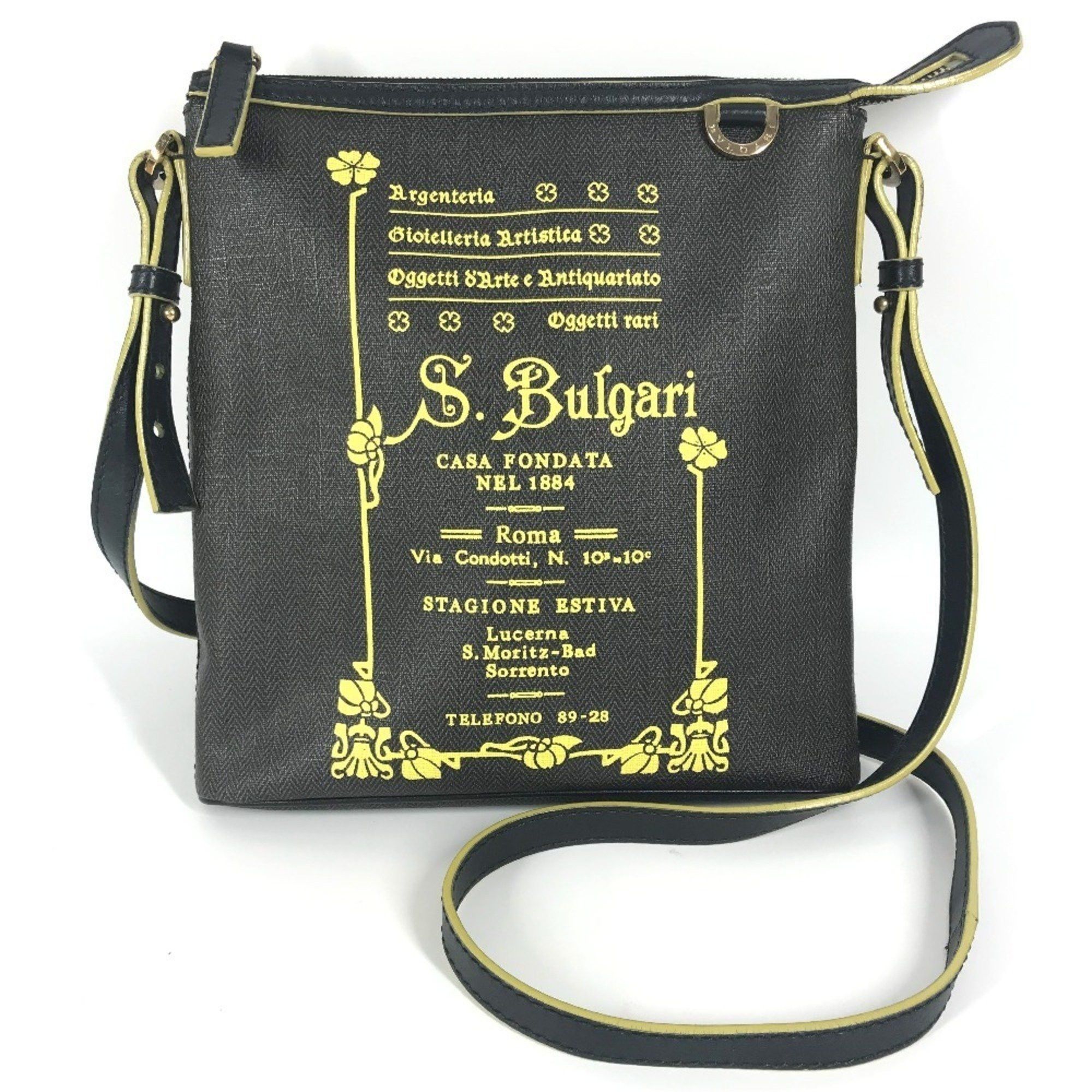 Bvlgari Bulgari Logo S.bulgari Bag, Pochette, Crossbody Shoulder Leather, Men's, Women's, Gray in Grey