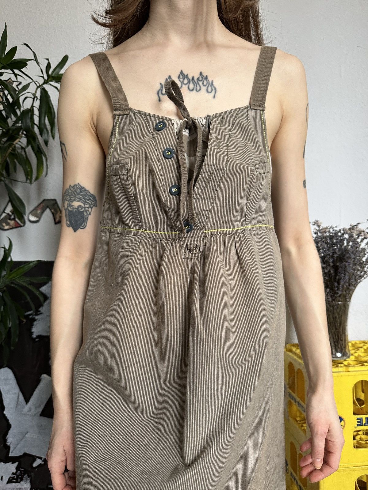 Vintage Striped Camo Vintage Military Dress StreetFashion Pocket Size S / US 4 / IT 40 - 7 Thumbnail