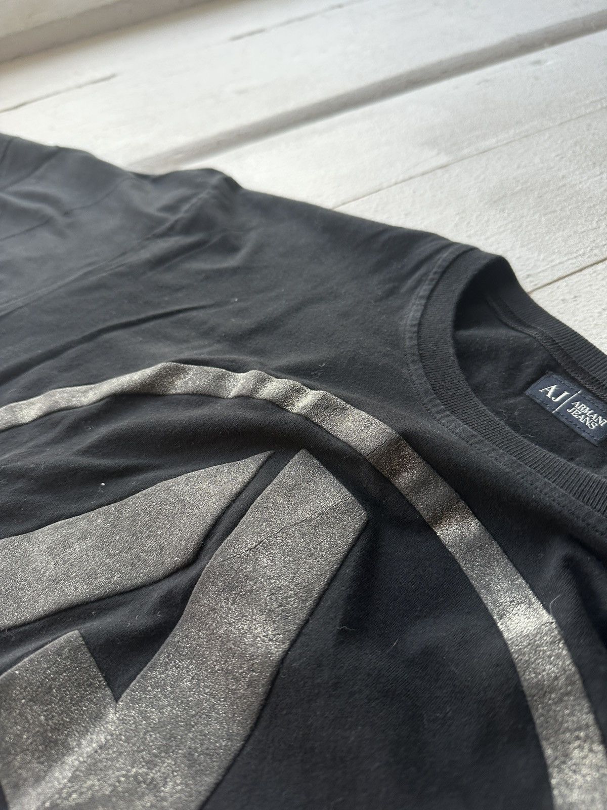 Armani 🚨Y2K Big Logo ARMANI JEANS T-shirt Avant Garde Size US L / EU 52-54 / 3 - 11 Thumbnail