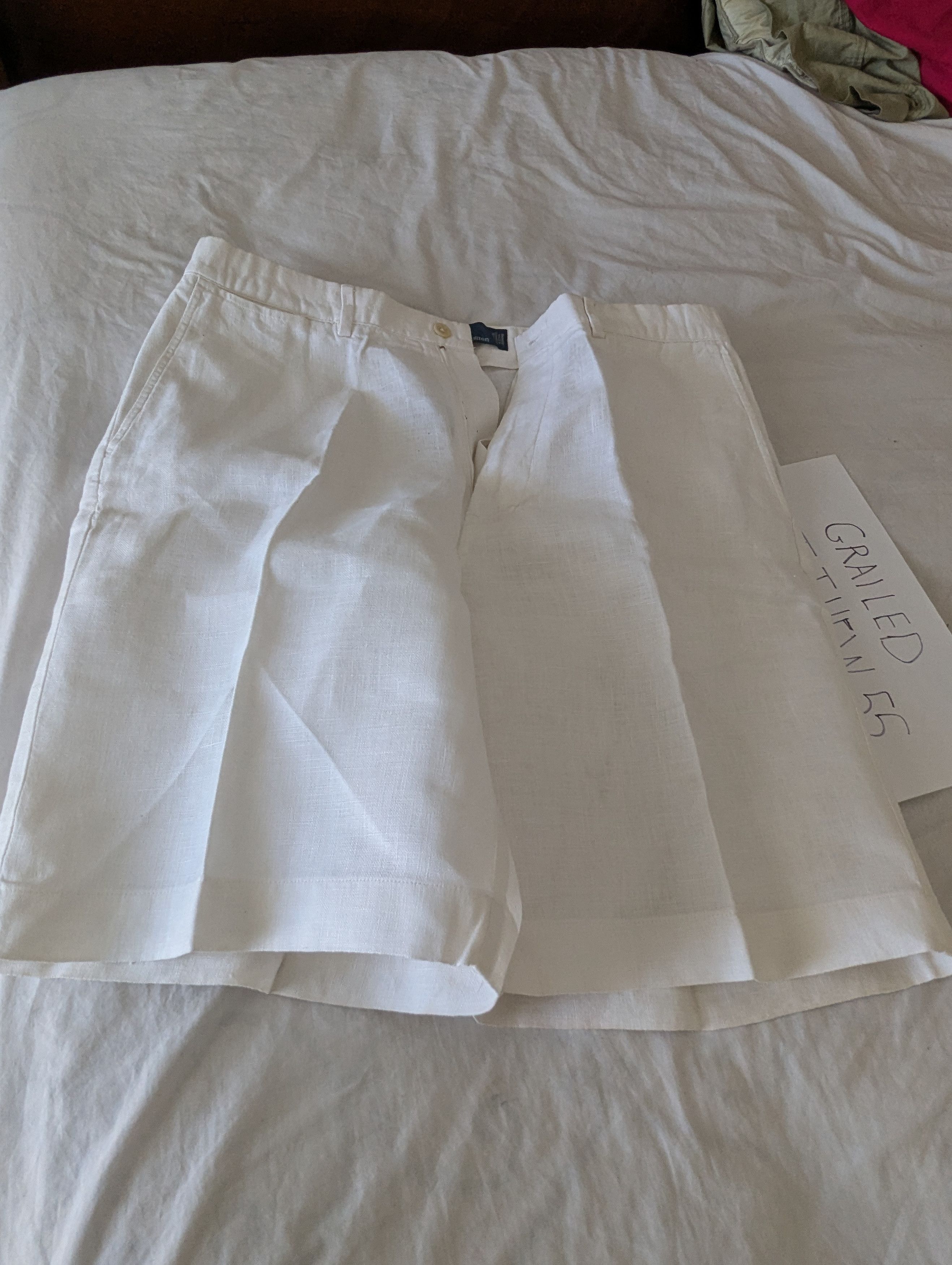 Polo Ralph Lauren Linen Short White Pant Size US 35 - 1 Thumbnail